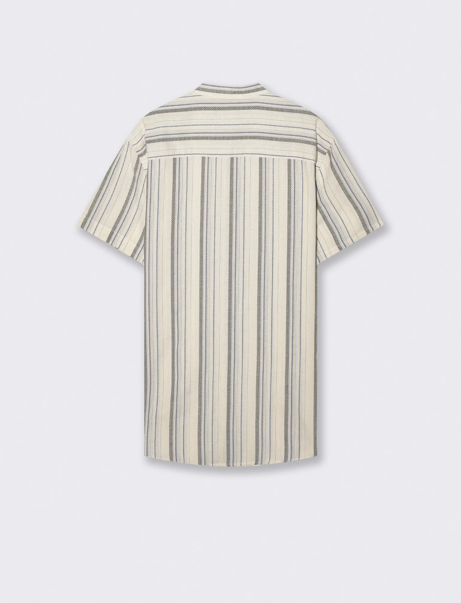 Camicia coreana jacquard a righe - Beige ecru - Image 2