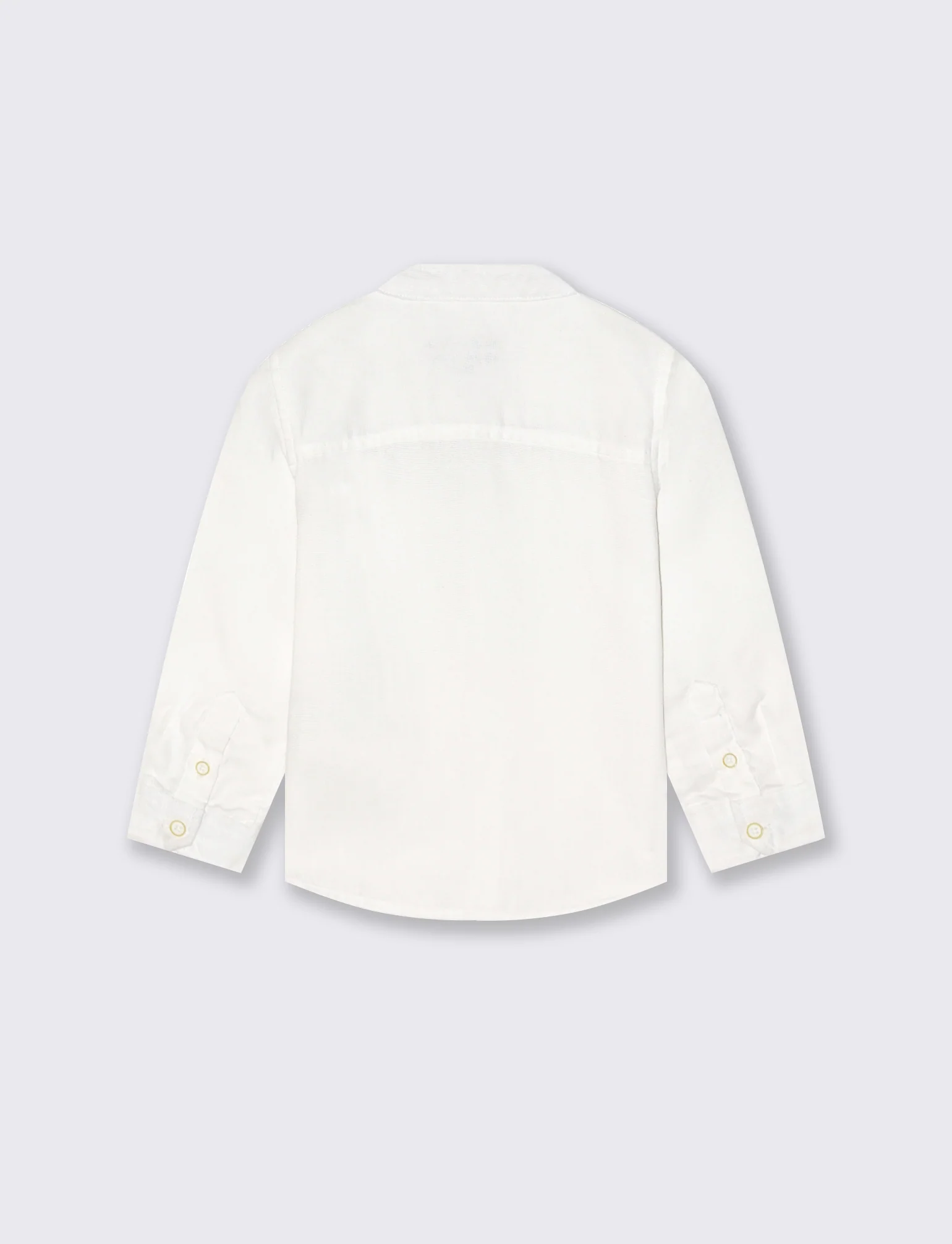 Camicia coreana manica lunga tinta unita - Bianco latte - Image 2