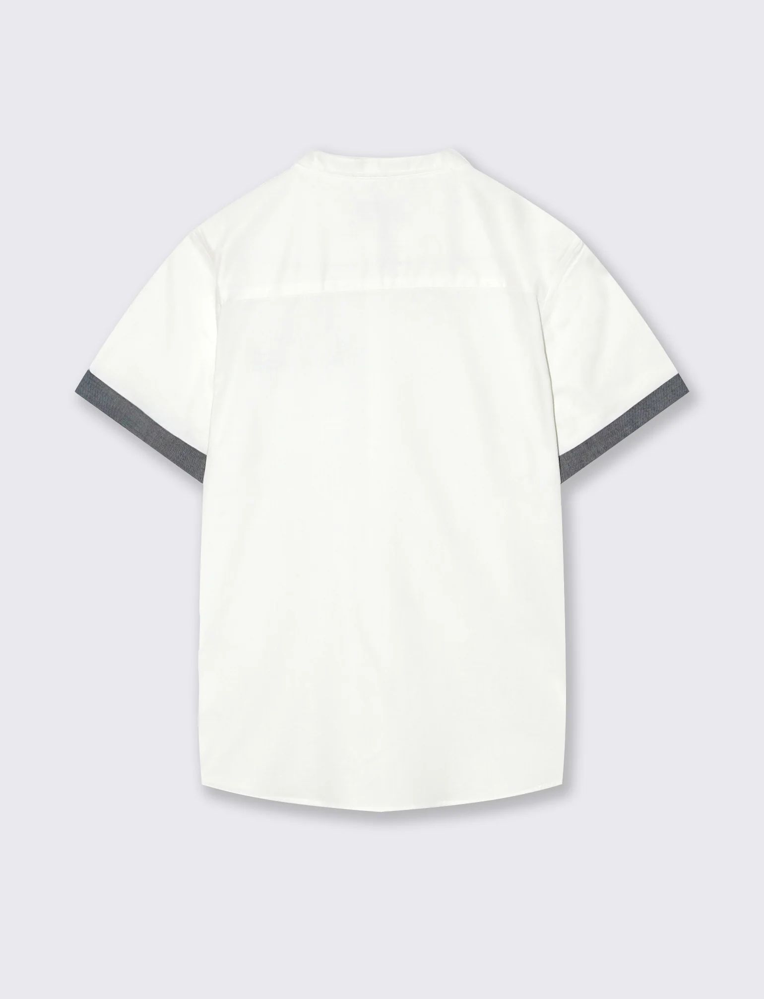 Camicia coreana mezza manica in cotone - Bianco - Image 2