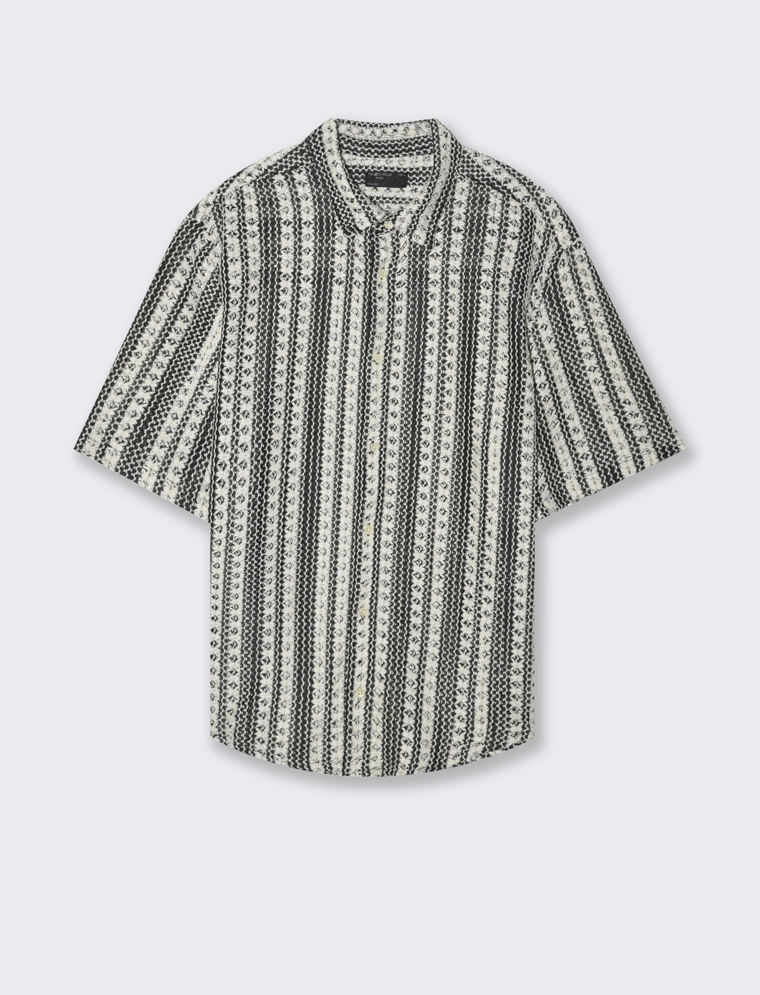 Camicia crochet da uomo - Nero - Image 4