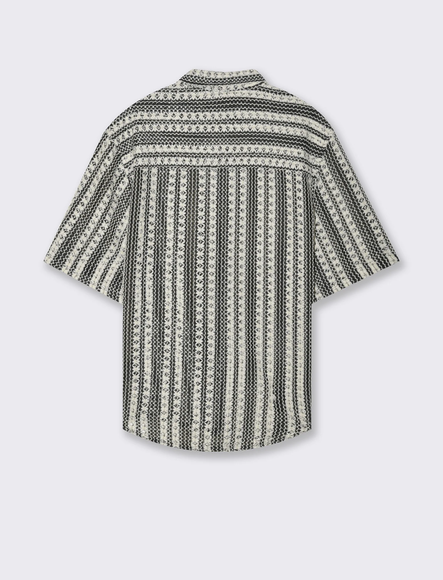 Camicia crochet da uomo - Nero - Image 5