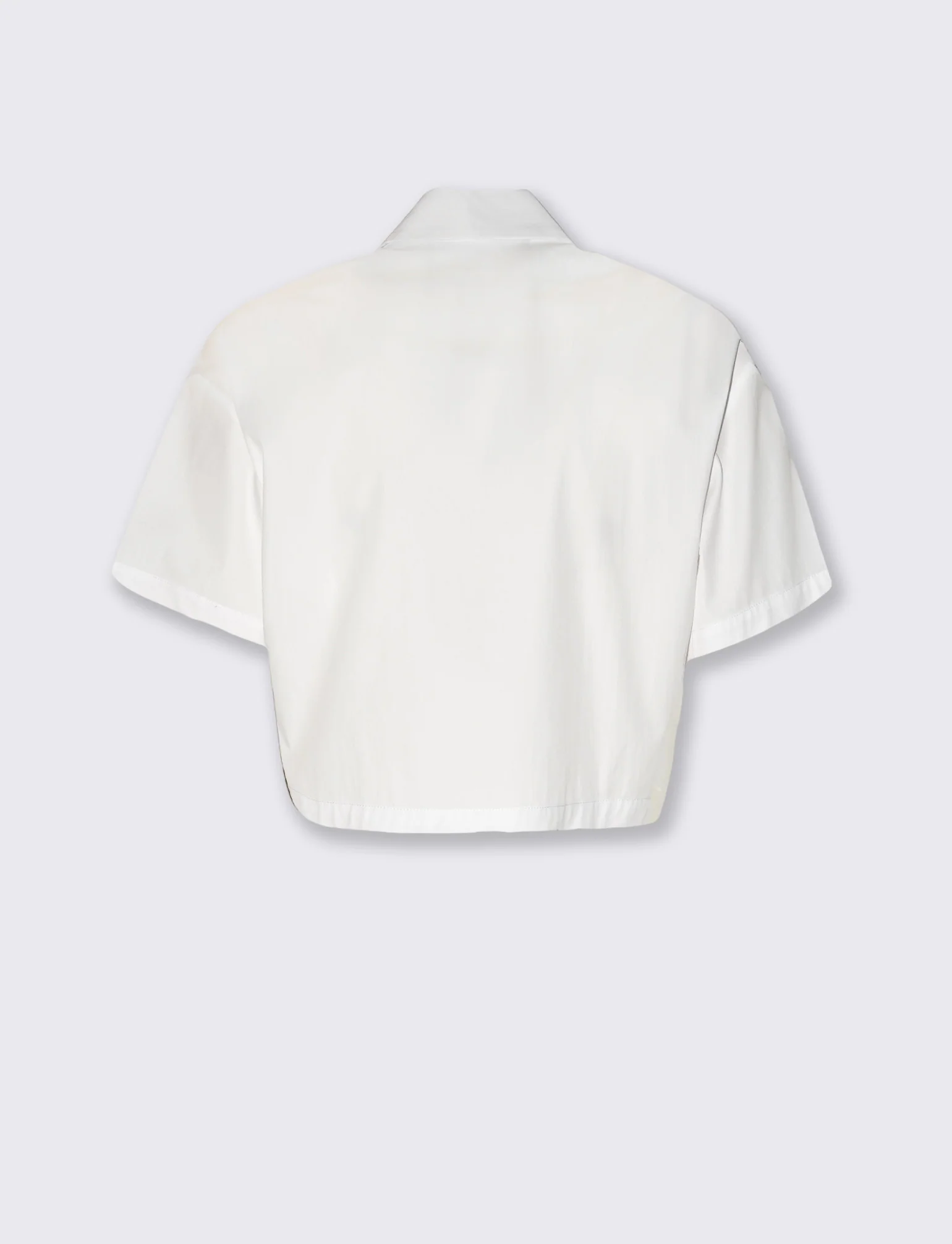 Camicia crop con tasche frontali - Bianco - Image 2