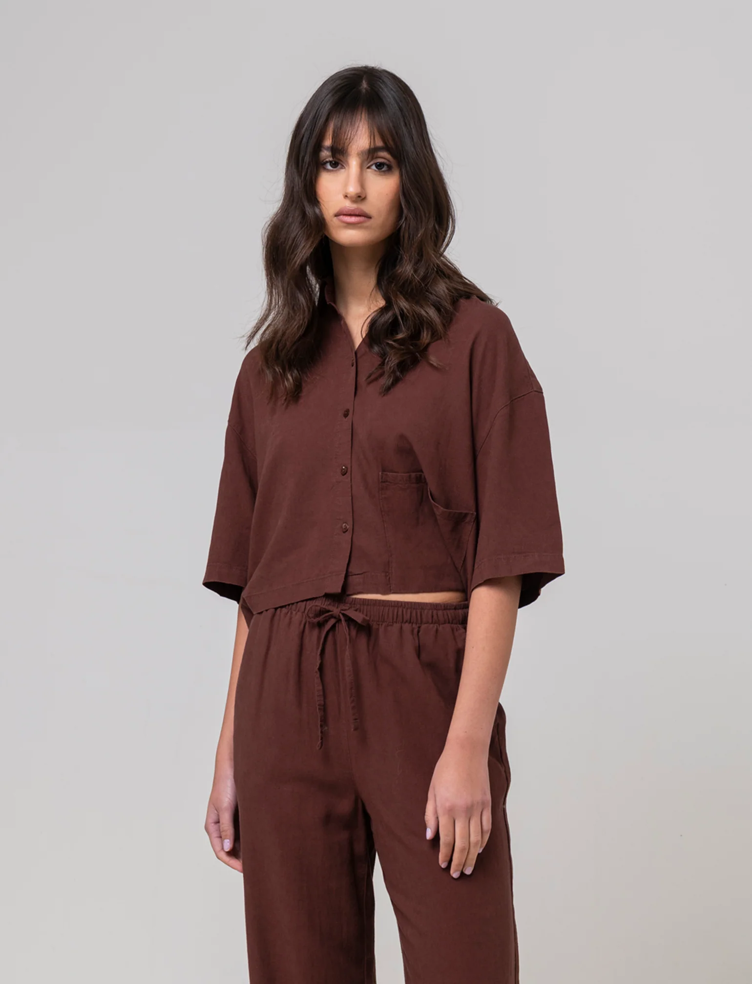 Camicia crop da donna - Caffe'