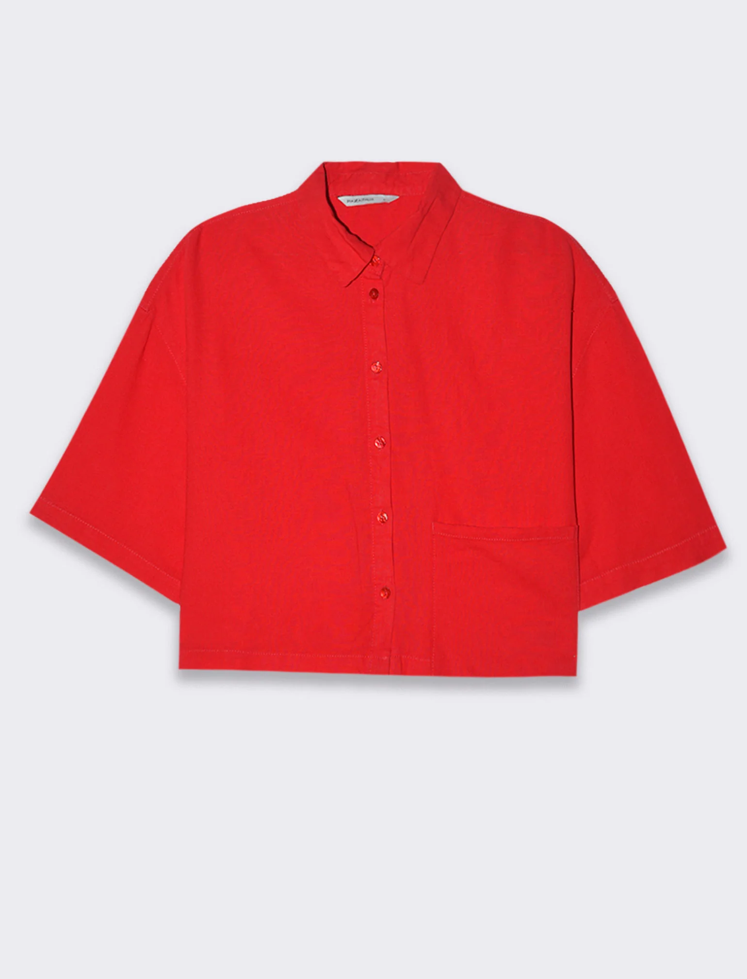 Camicia crop da donna - Rosso scarlatto - Image 4