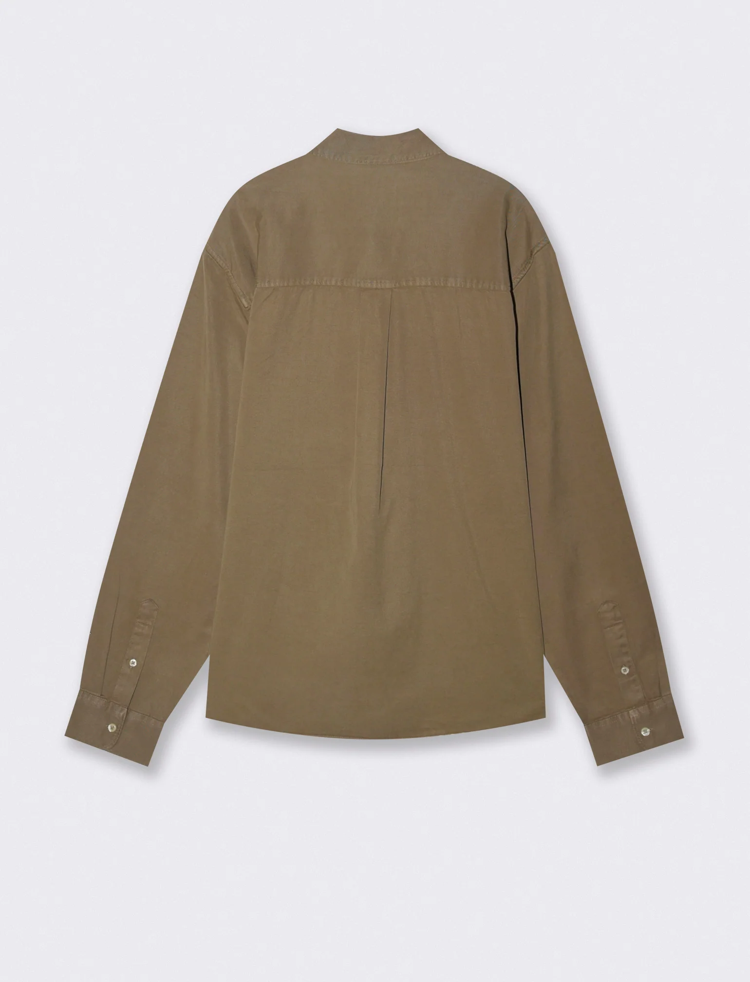 Camicia cropped in lyocell e cotone - Verde kaki - Image 2
