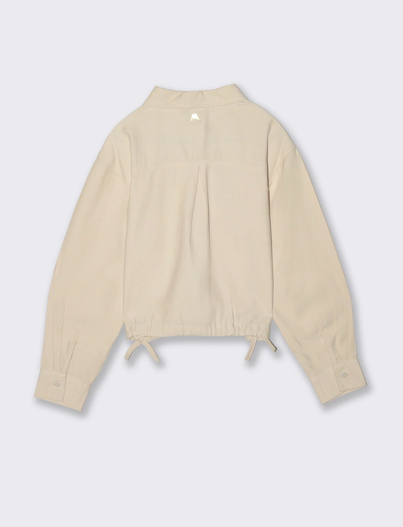Camicia da bambina con coulisse e fiocchi - Beige - Image 2