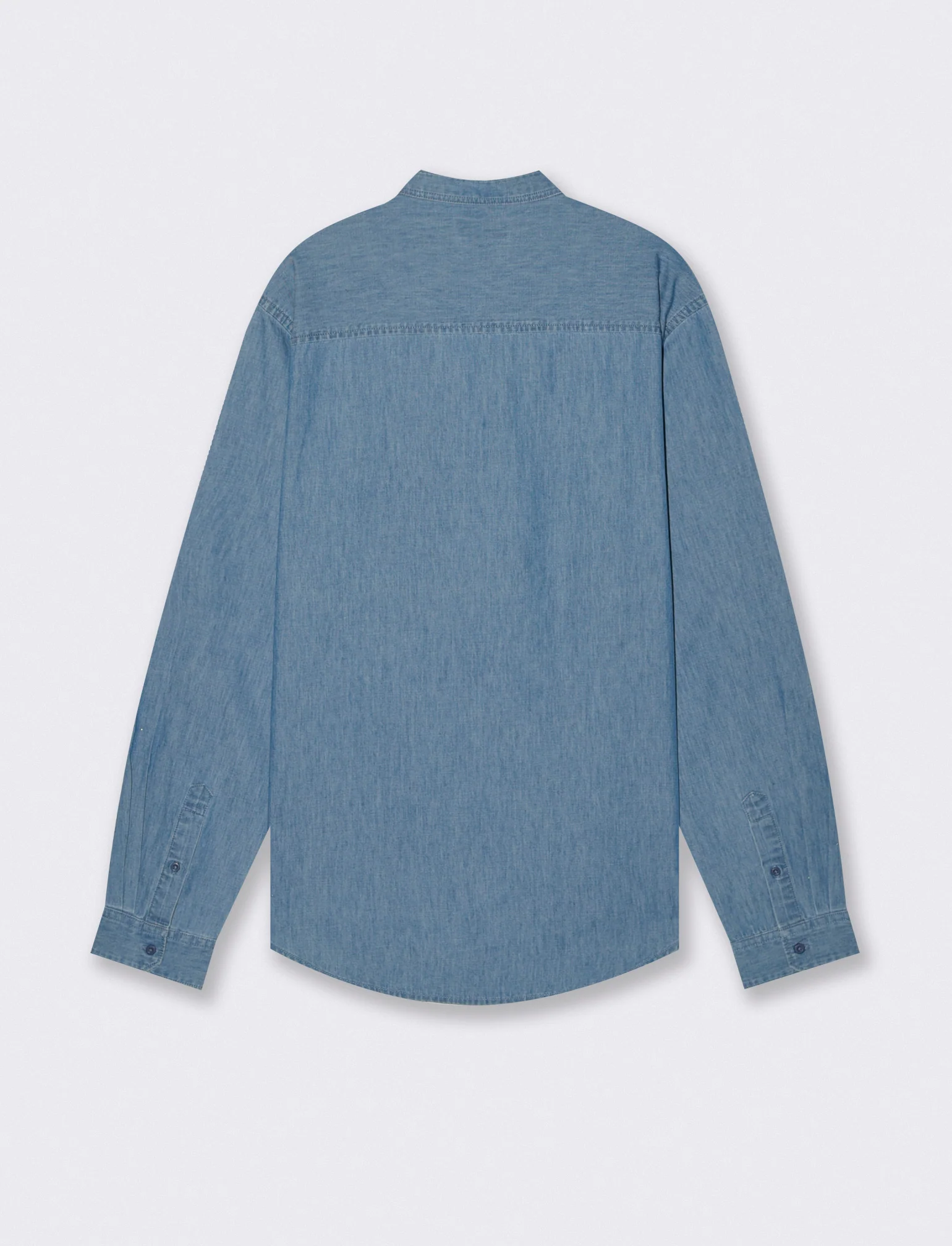 Camicia denim leggero con collo coreano - Denim - Image 2