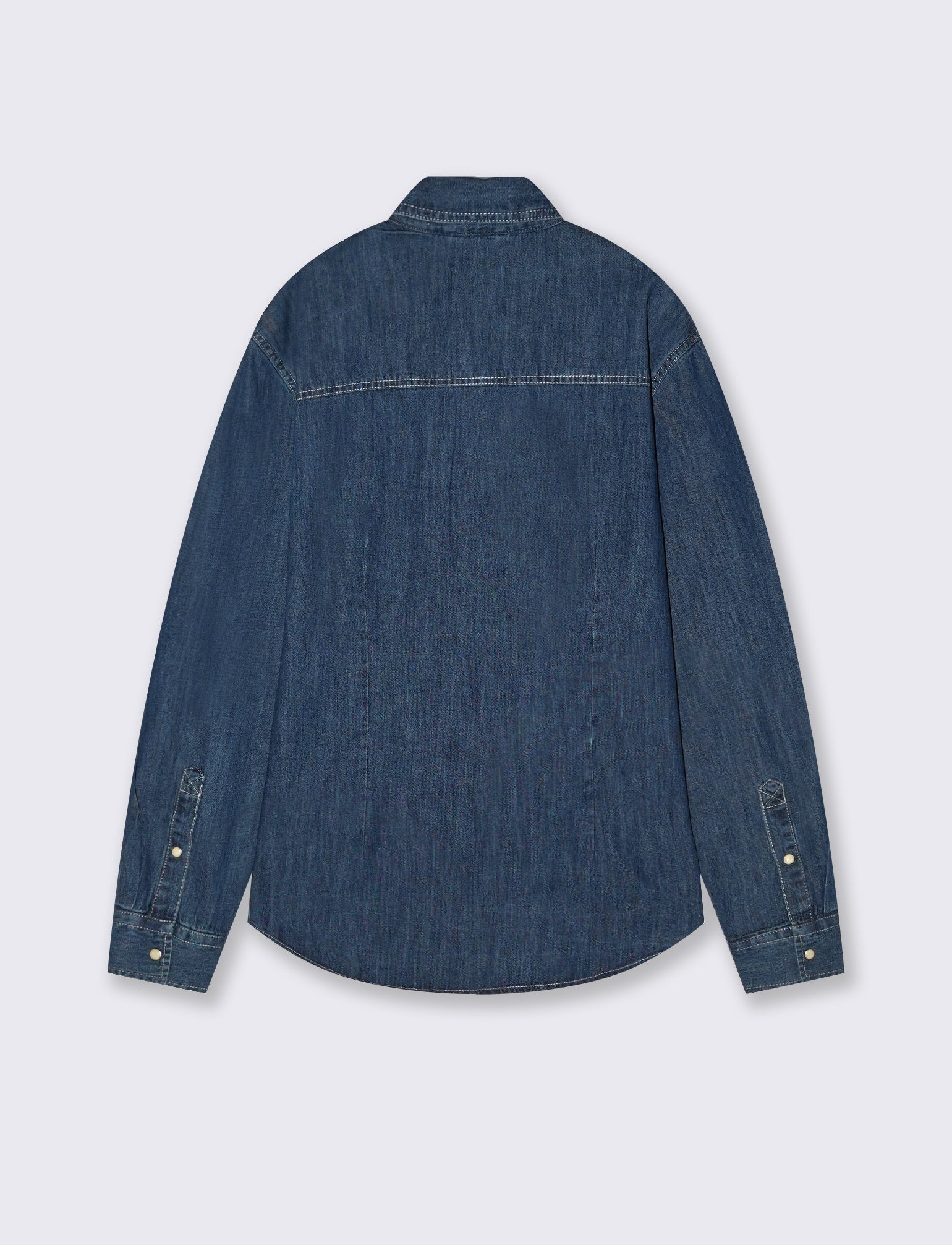 Camicia denim regular fit con tasche - DENIM SCURO - Image 2
