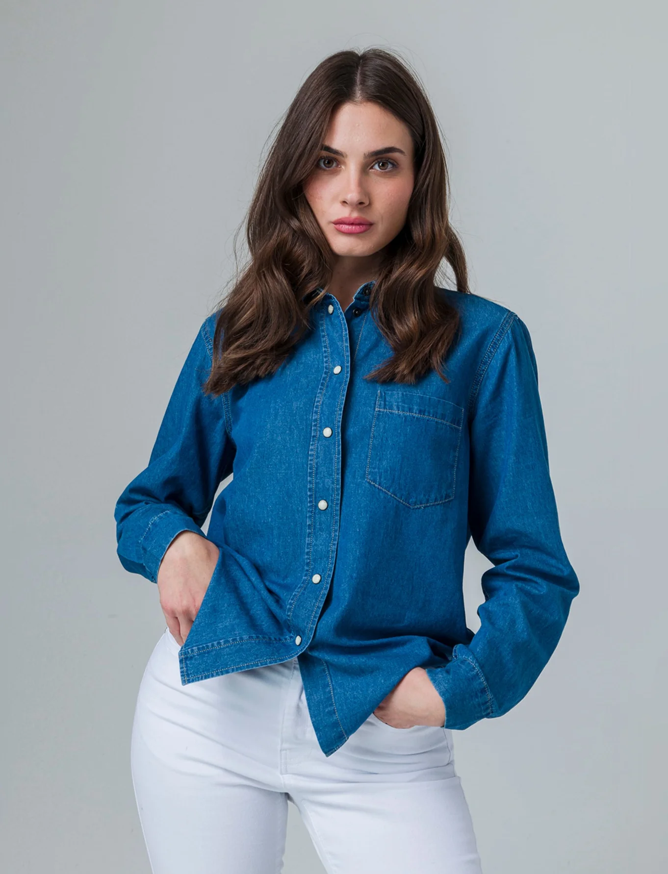 Camicia di jeans da donna - Denim - Image 3