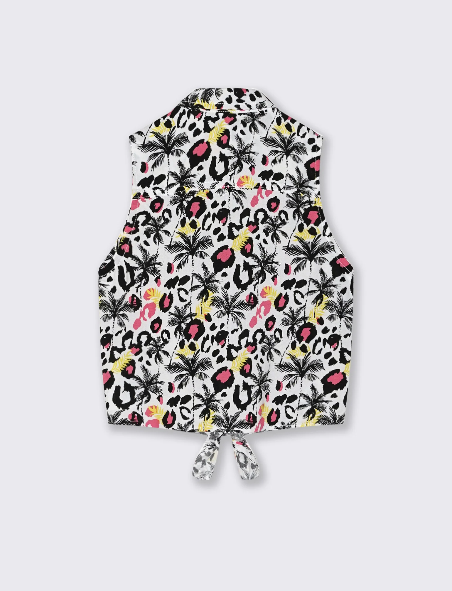 Camicia estiva bambina con fiocco e stampa - Bianco - Image 2