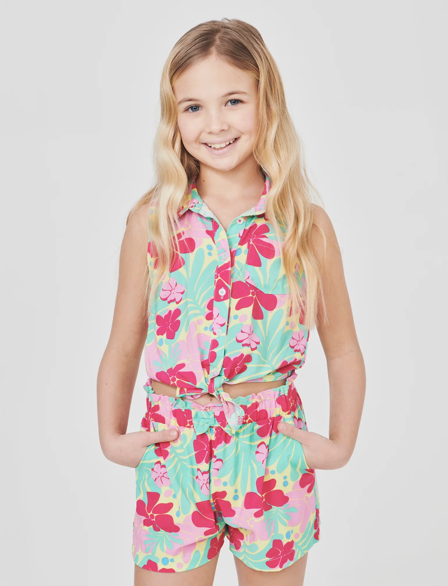 Camicia estiva bambina con fiocco e stampa - Fantasia - Image 4