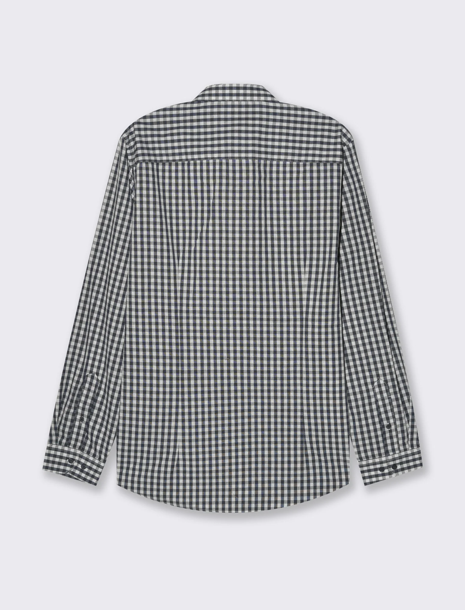 Camicia fantasia a quadri da uomo - Blu - Image 2