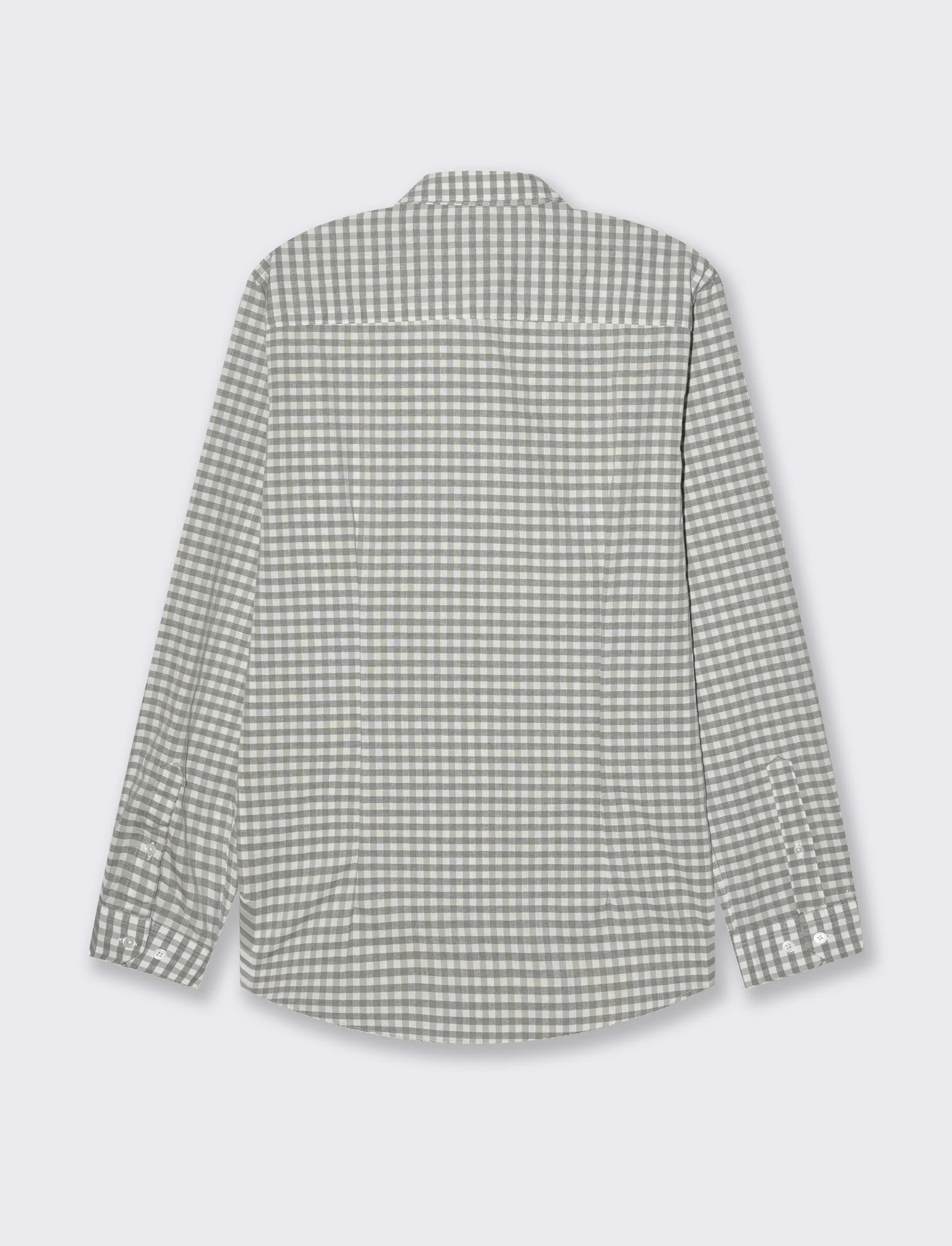 Camicia fantasia a quadri da uomo - Verde salvia - Image 3