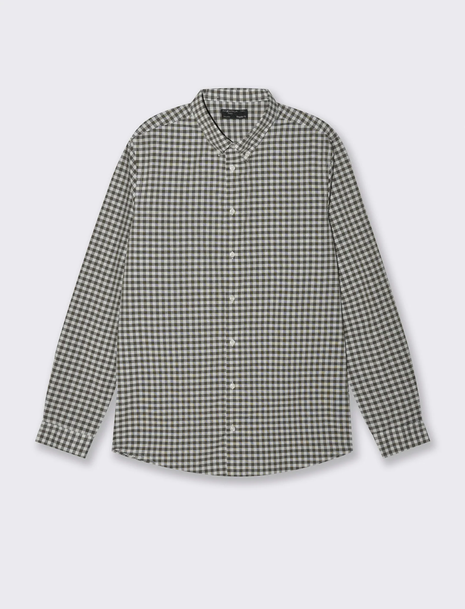 CAMICIA FANTASIA A QUADRI - Verde oliva