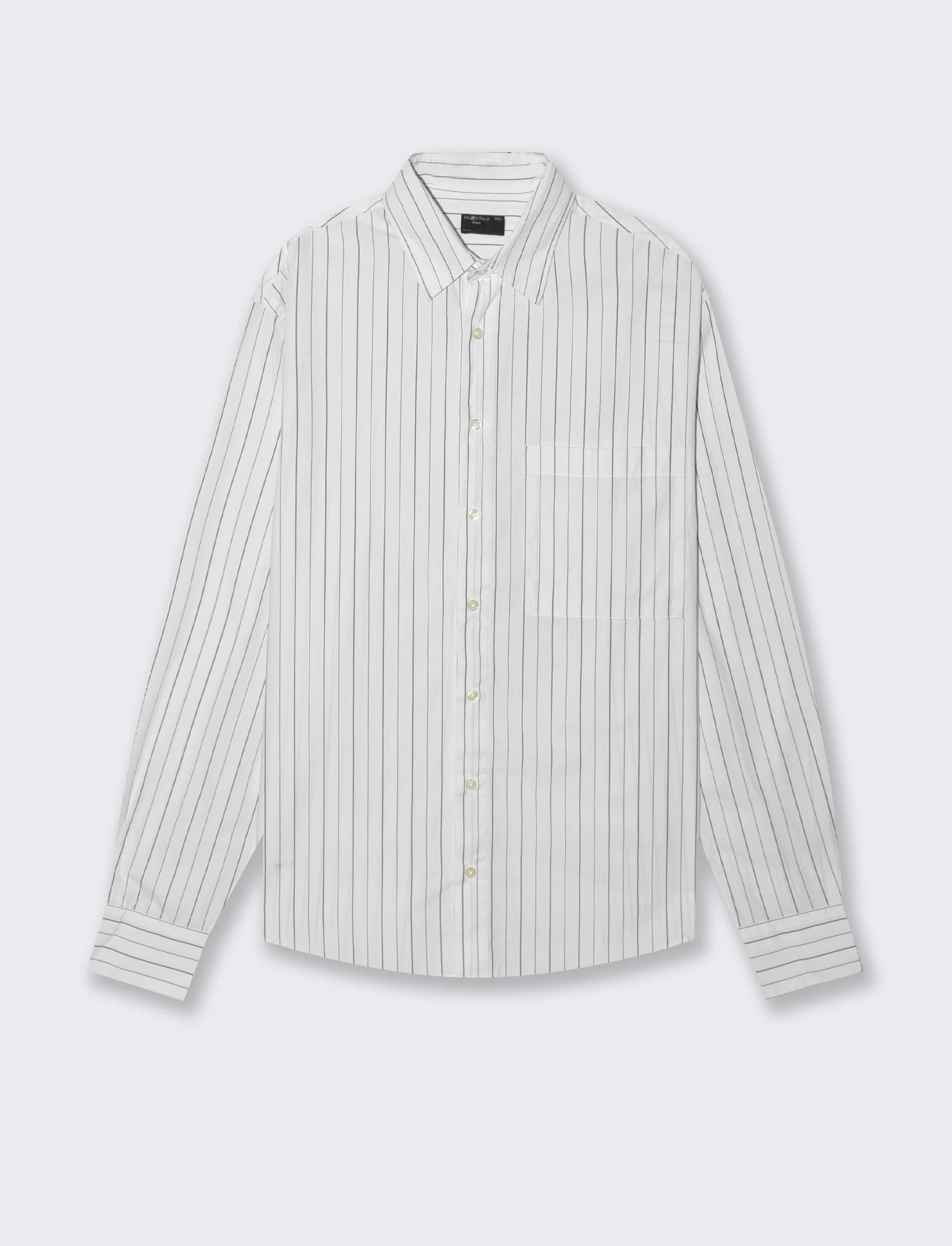 CAMICIA FANTASIA A RIGHE - Bianco