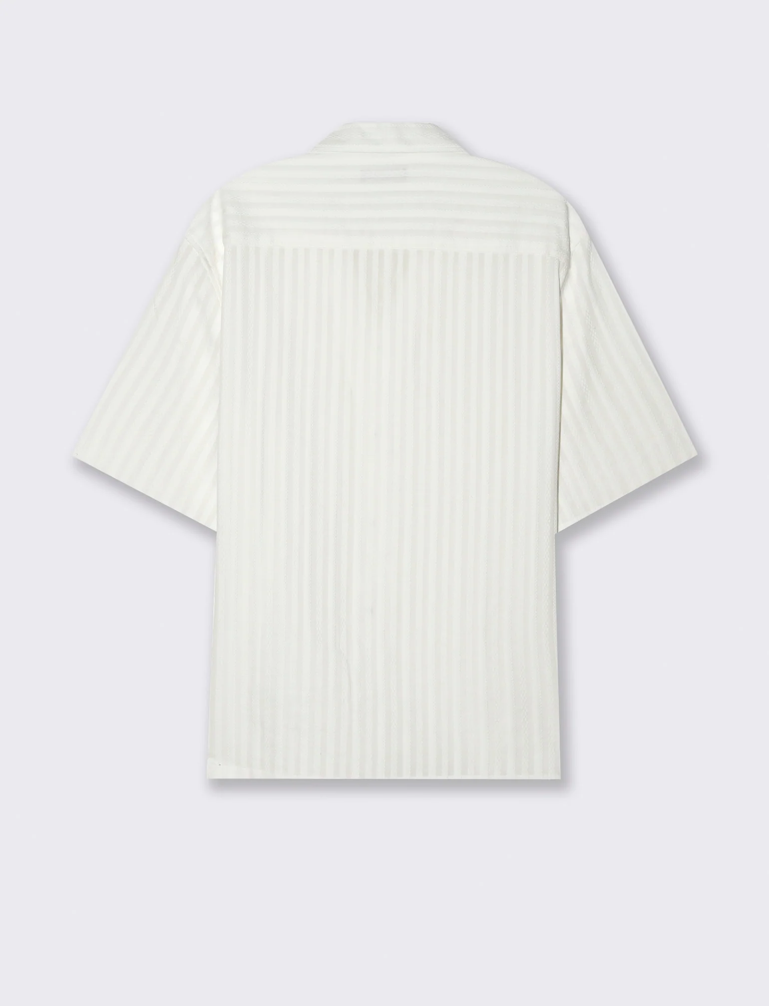 Camicia fantasia jacquard effetto ricamo da uomo - Bianco - Image 2