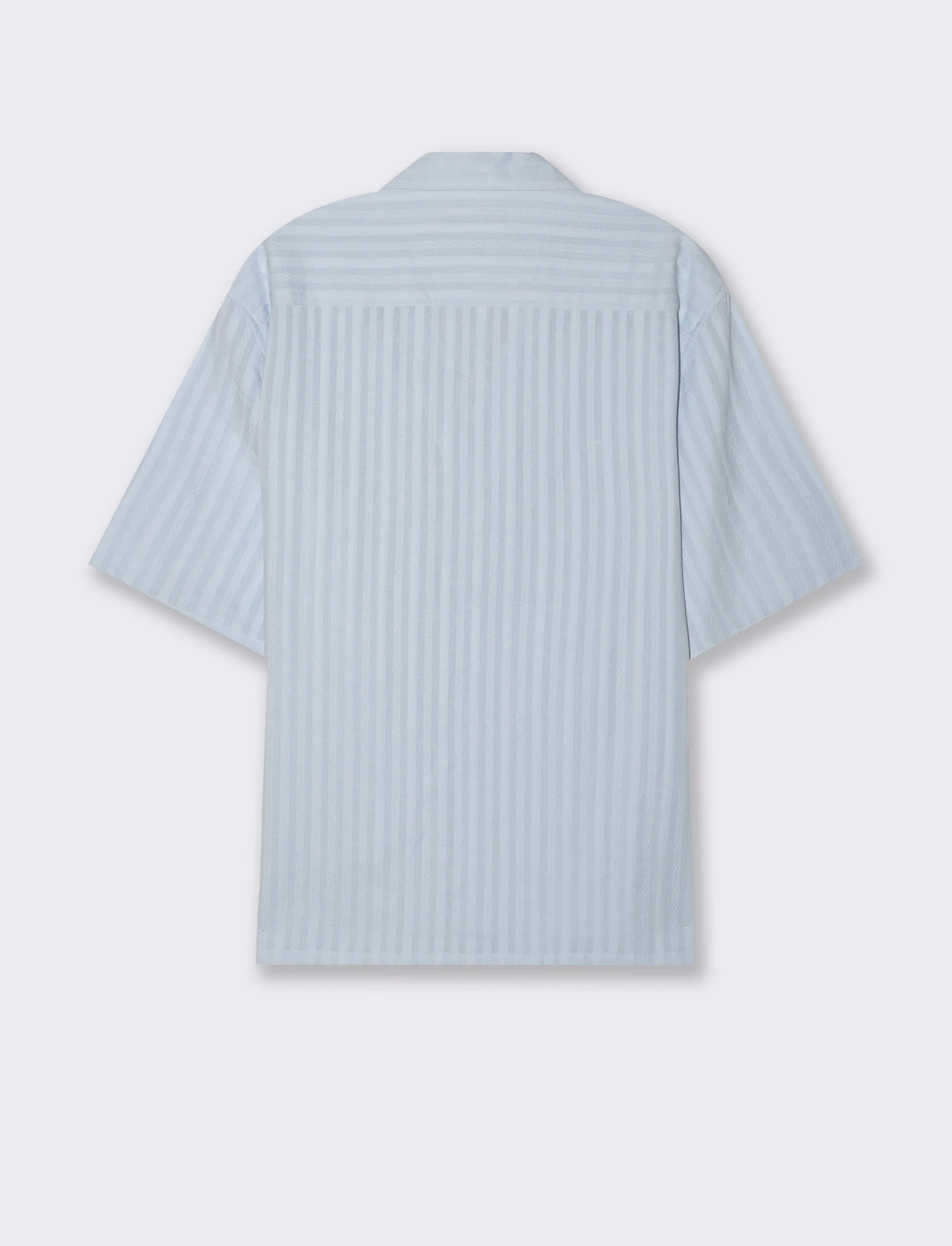 Camicia fantasia jacquard effetto ricamo da uomo - Celeste - Image 2