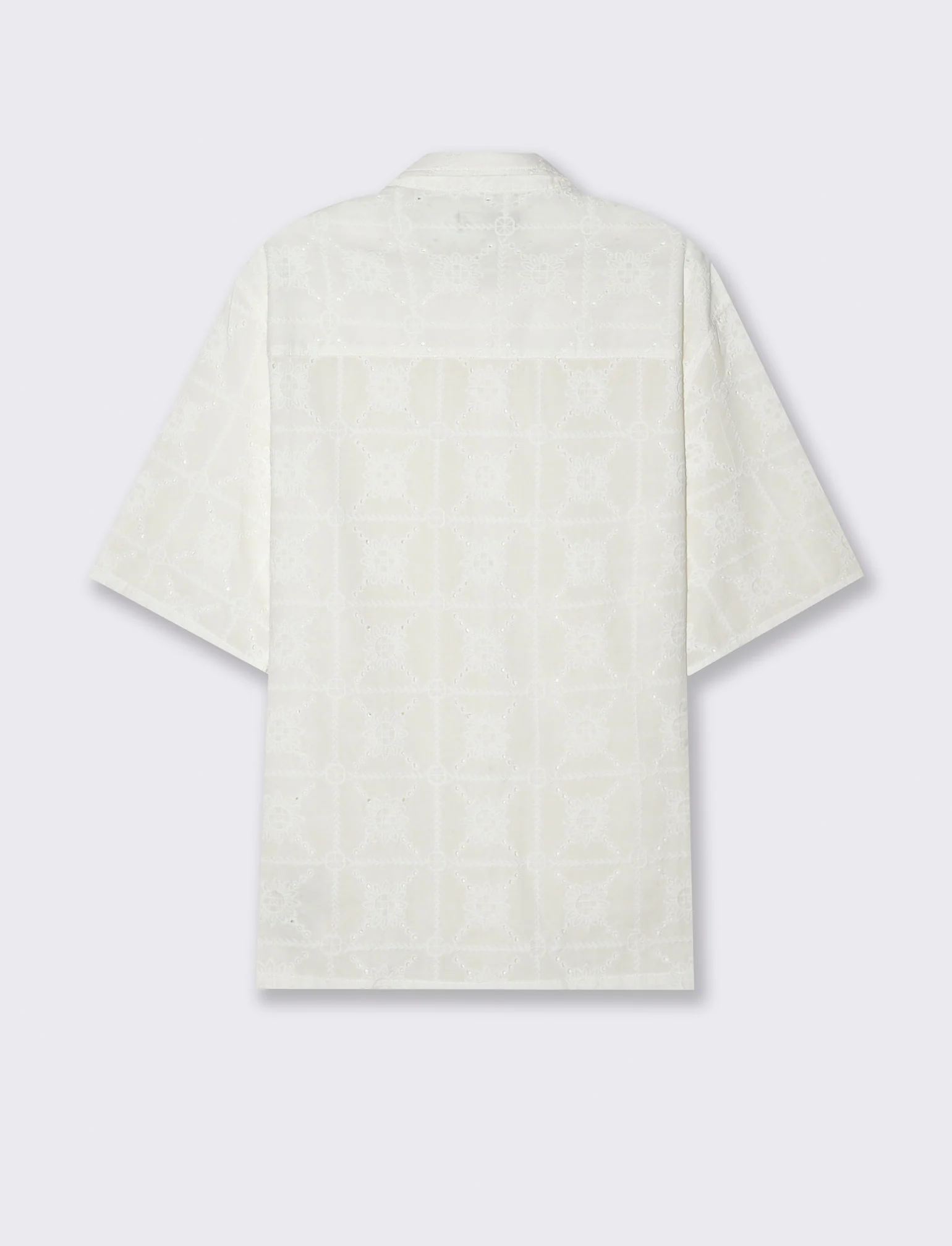 Camicia fantasia ricamata da uomo - Bianco - Image 5