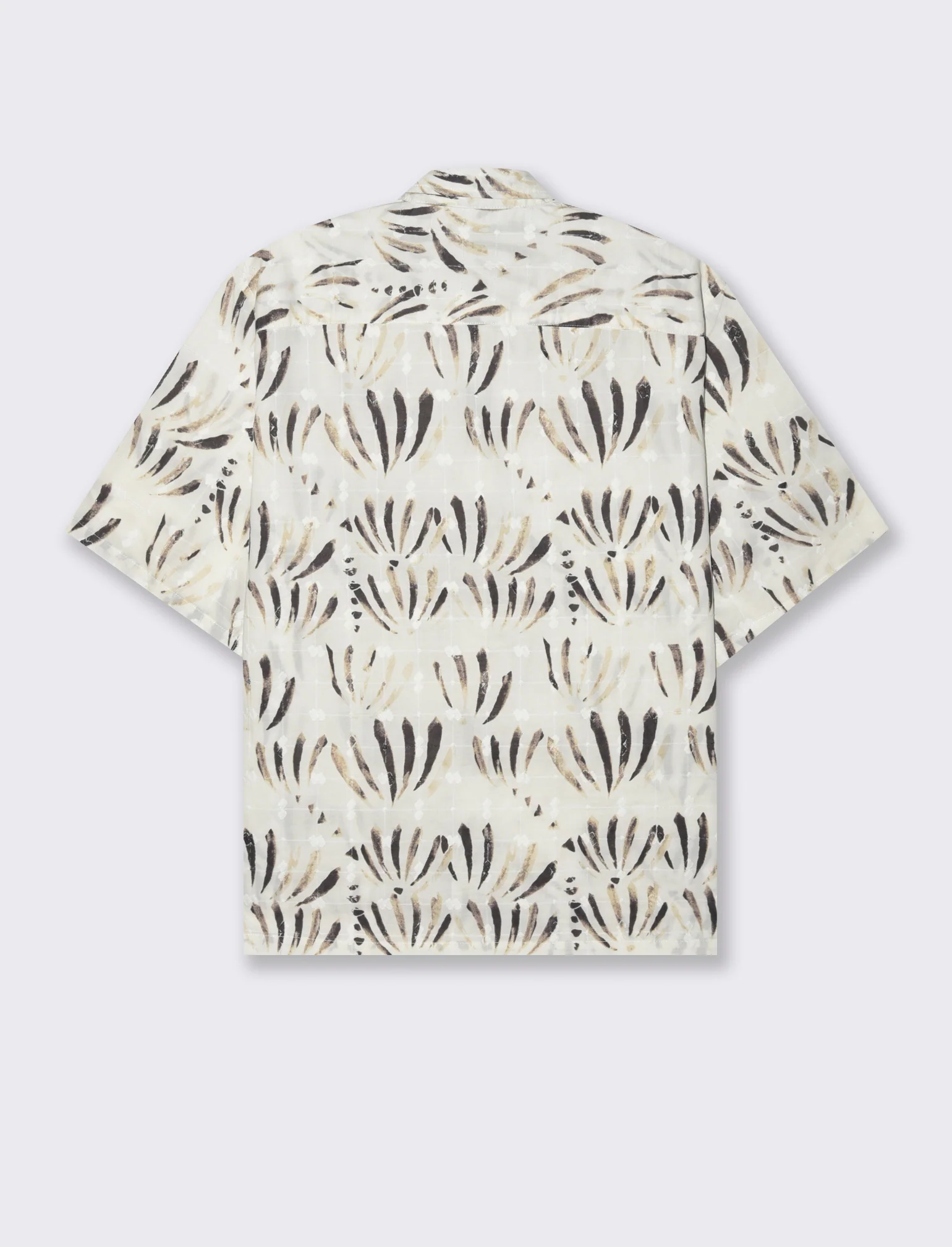 Camicia fantasia stampata e ricamata da uomo - Beige ecru - Image 2