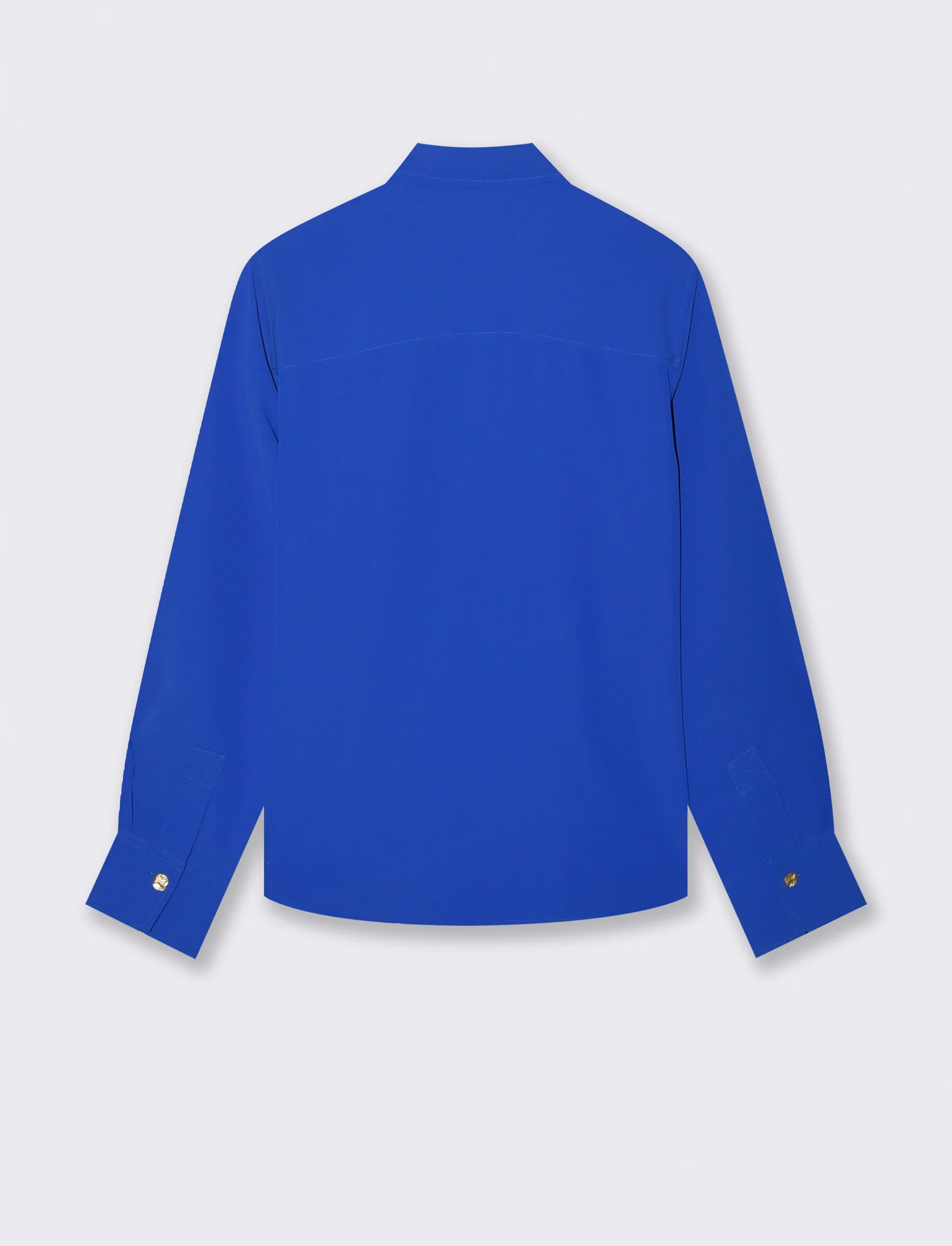 Camicia fluida manica lunga con bottoni dorati - Blu royal - Image 2