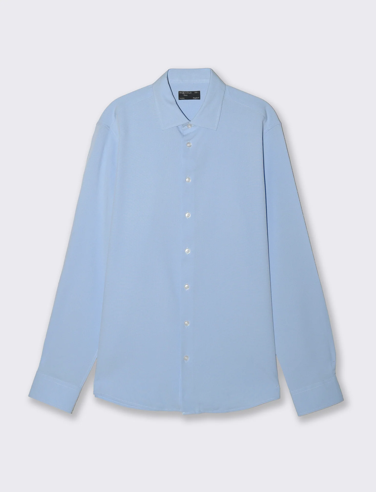Camicia Formal Fit in Tessuto Jacquard - Celeste