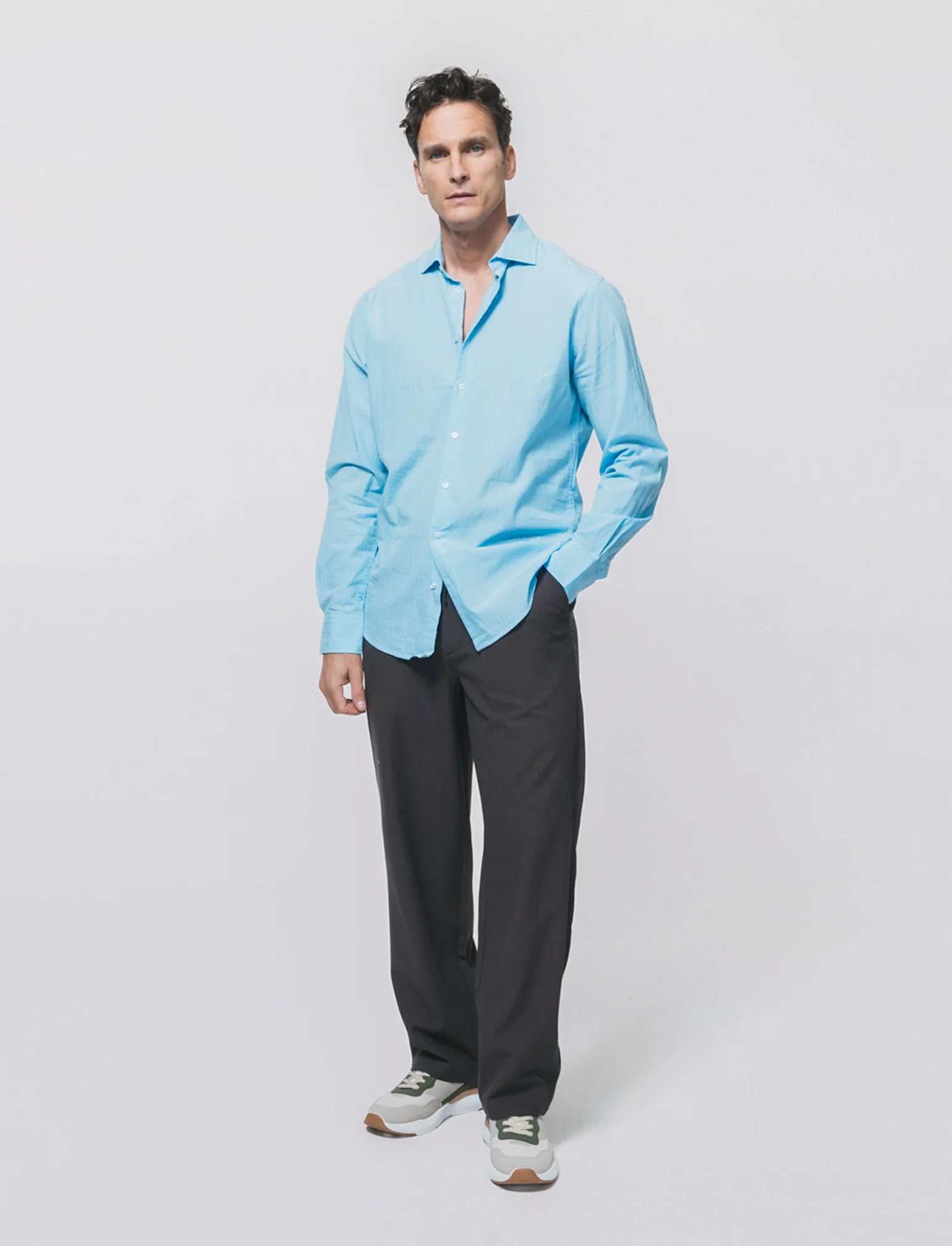 CAMICIA FORMAL STRUTTURATA REGULAR FIT - Azzurro - Image 3