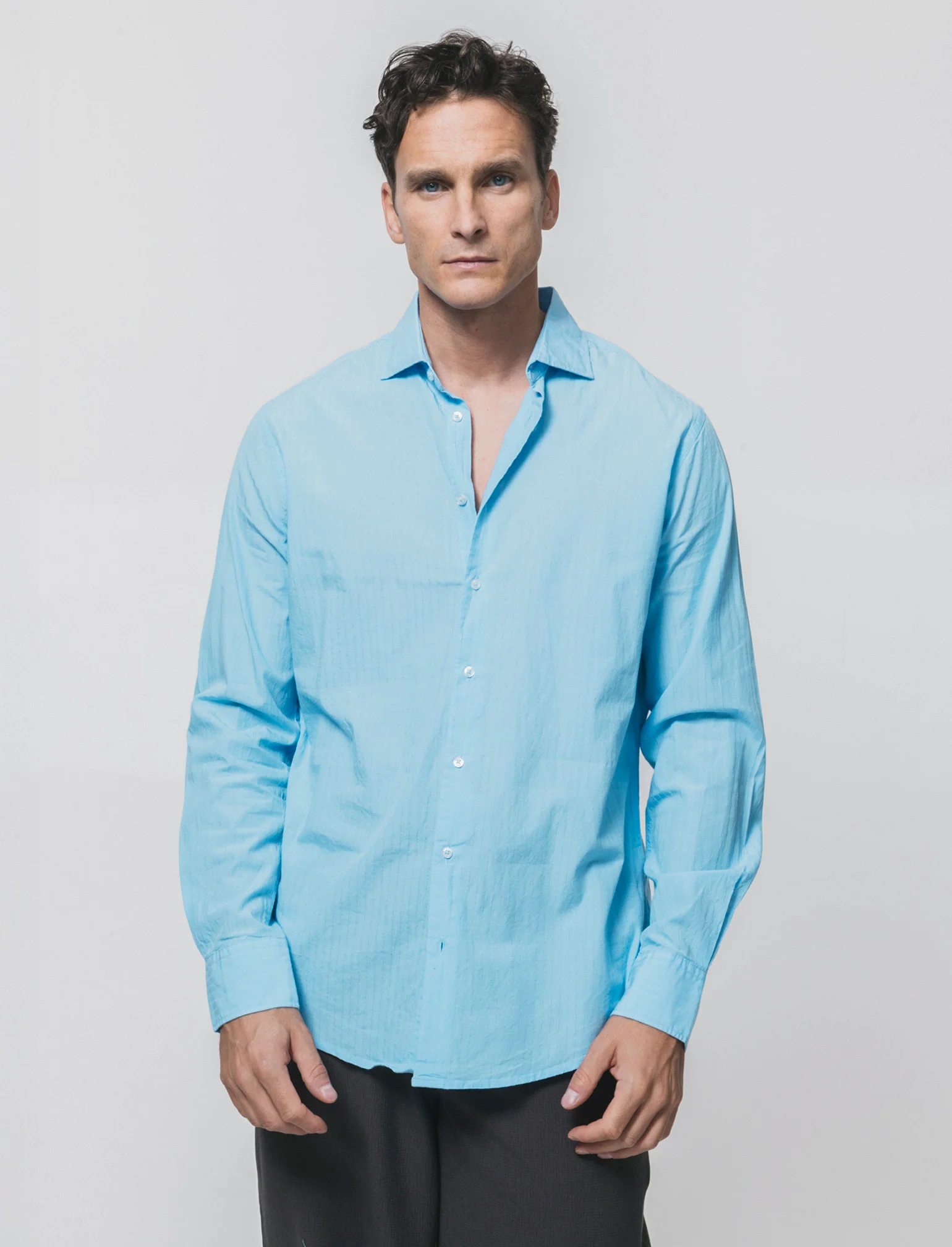 CAMICIA FORMAL STRUTTURATA REGULAR FIT - Azzurro - Image 4