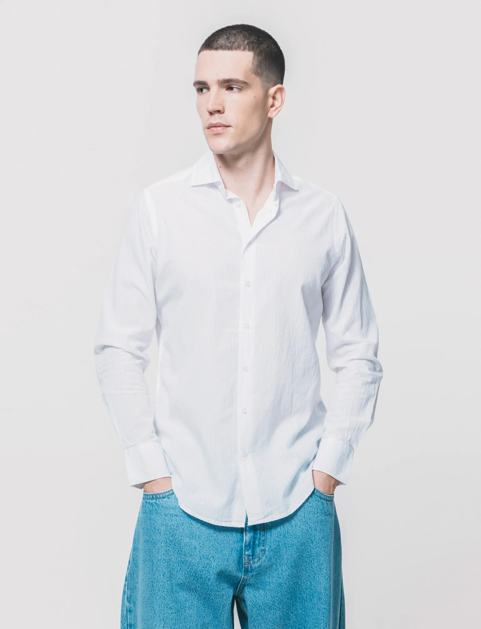 CAMICIA FORMAL STRUTTURATA REGULAR FIT - Bianco - Image 4