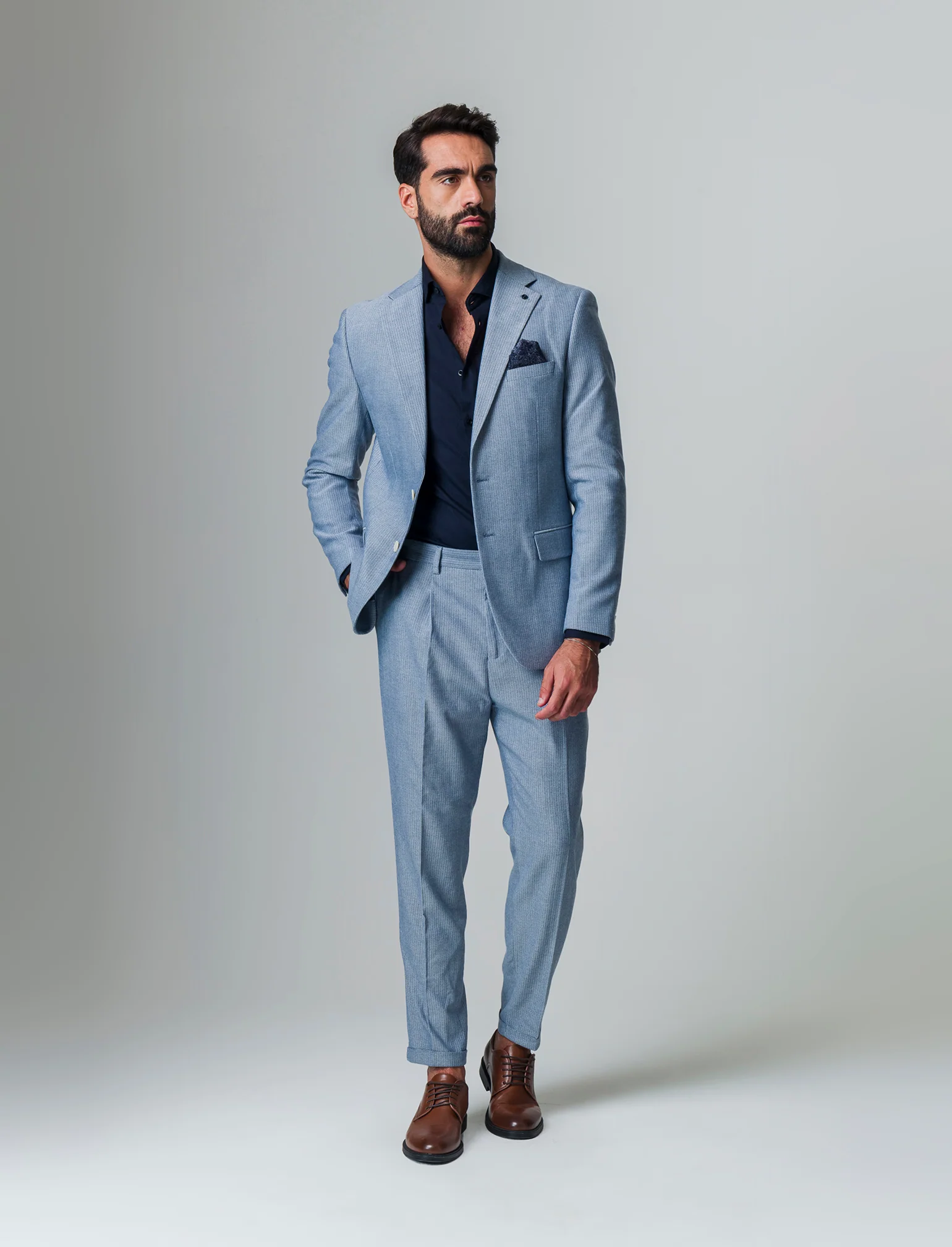 Camicia formal strutturata regular fit da uomo - Nero - Image 2