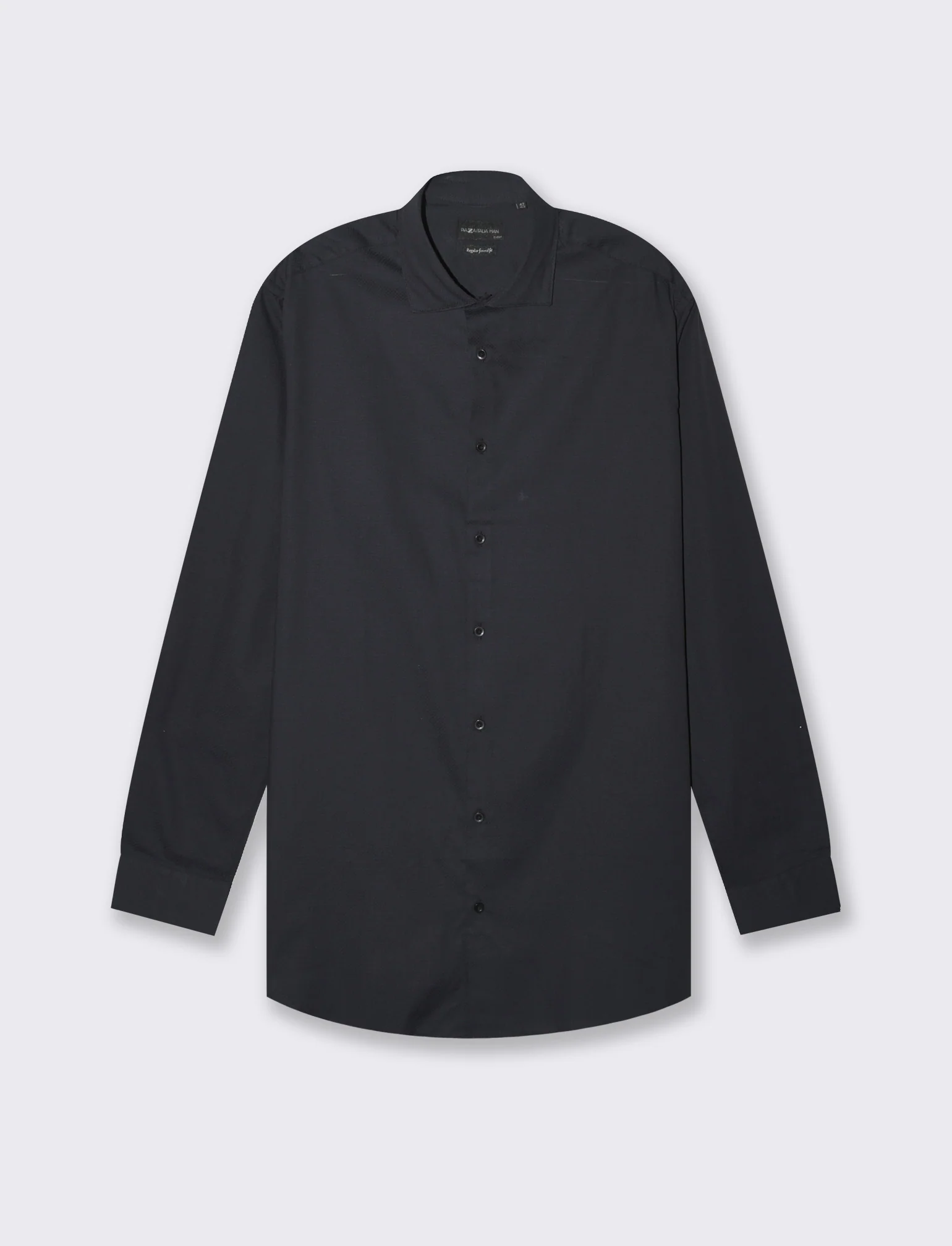 Camicia formal strutturata regular fit da uomo - Nero - Image 4