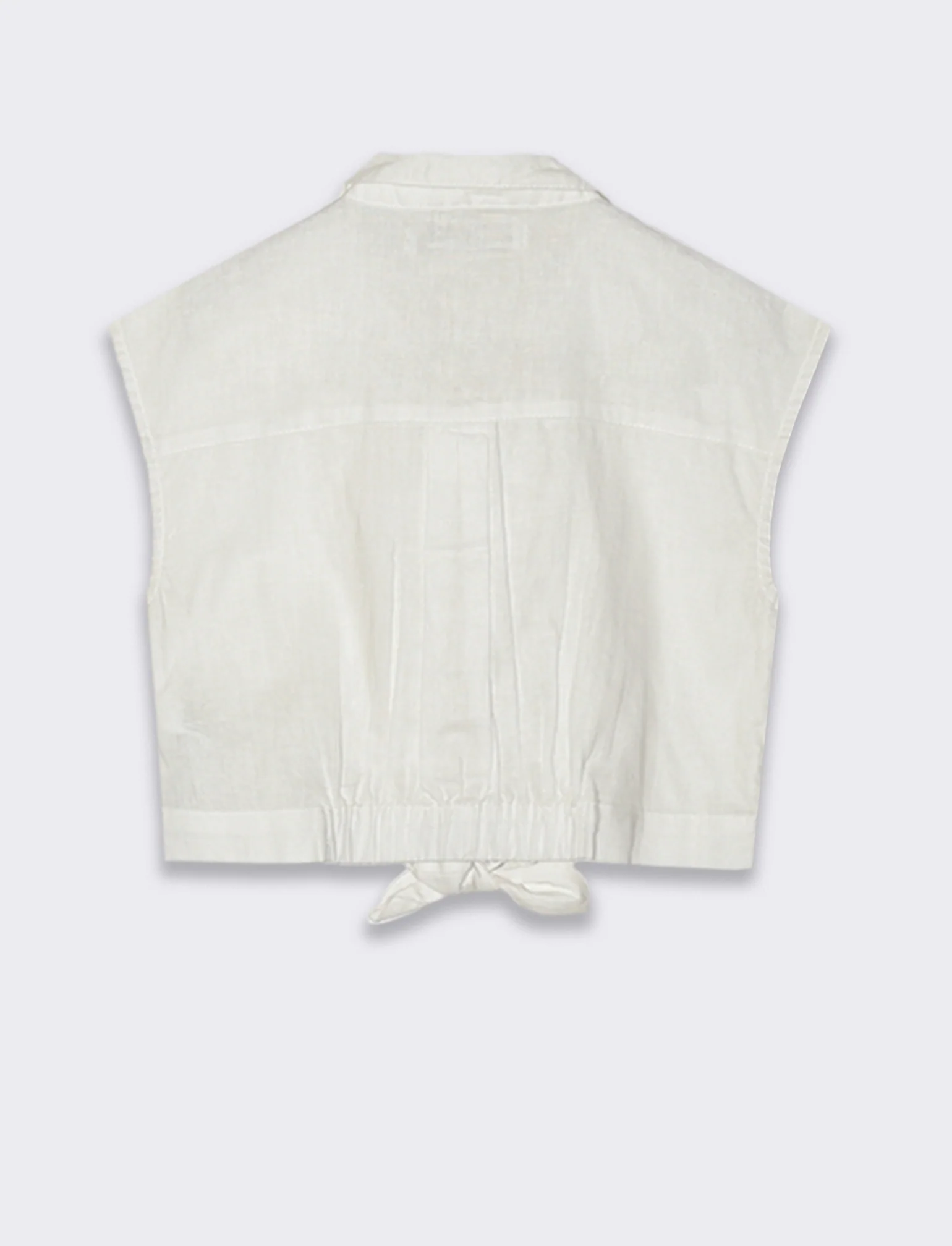 Camicia giromanica con fiocco da bambina - Bianco - Image 4