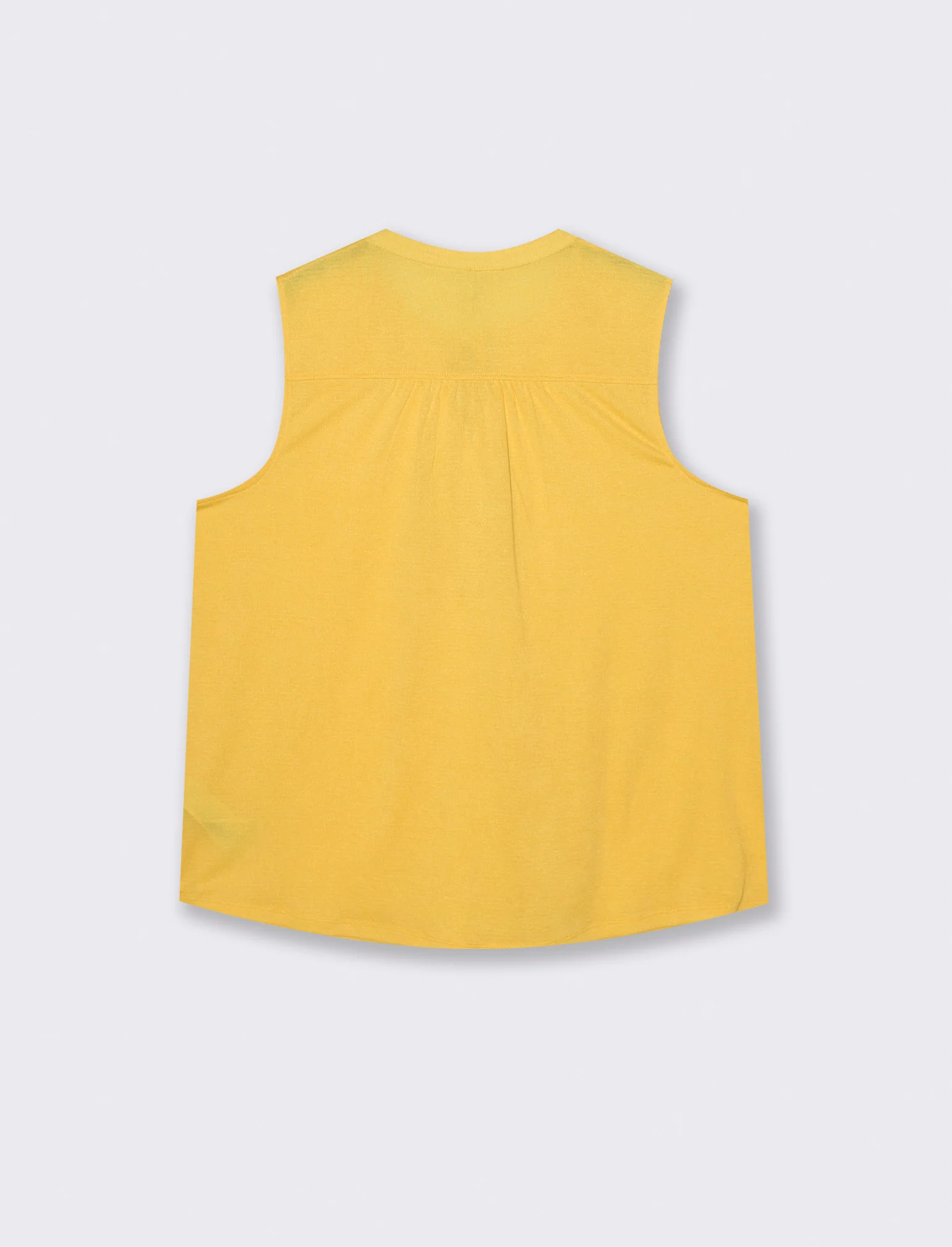 Camicia Giromanica con Scollo a V e Laccetto - Giallo limone - Image 2
