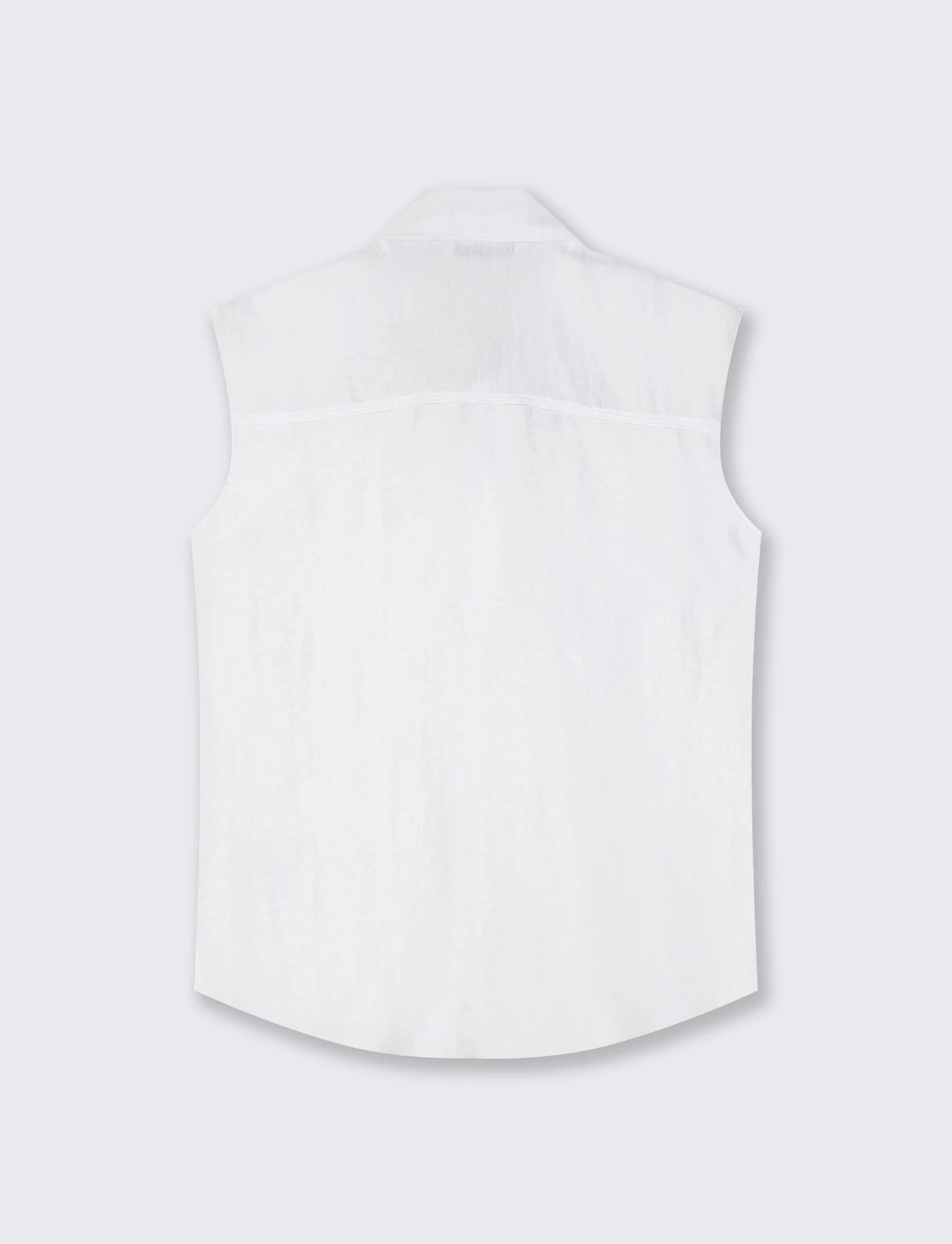 Camicia Giromanica con Tasche a Toppa - Bianco - Image 2