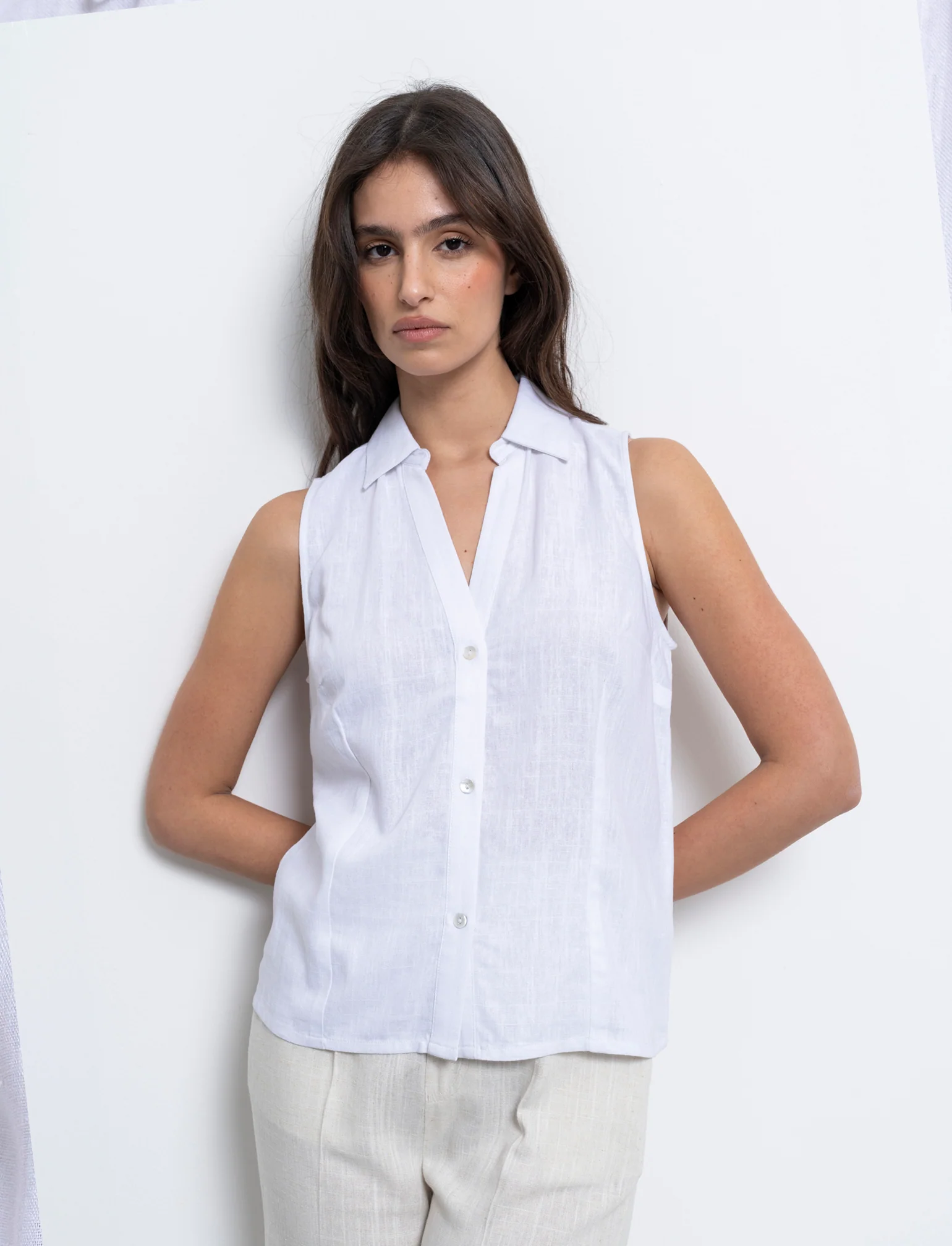 Camicia giromanica da donna - Bianco - Image 3