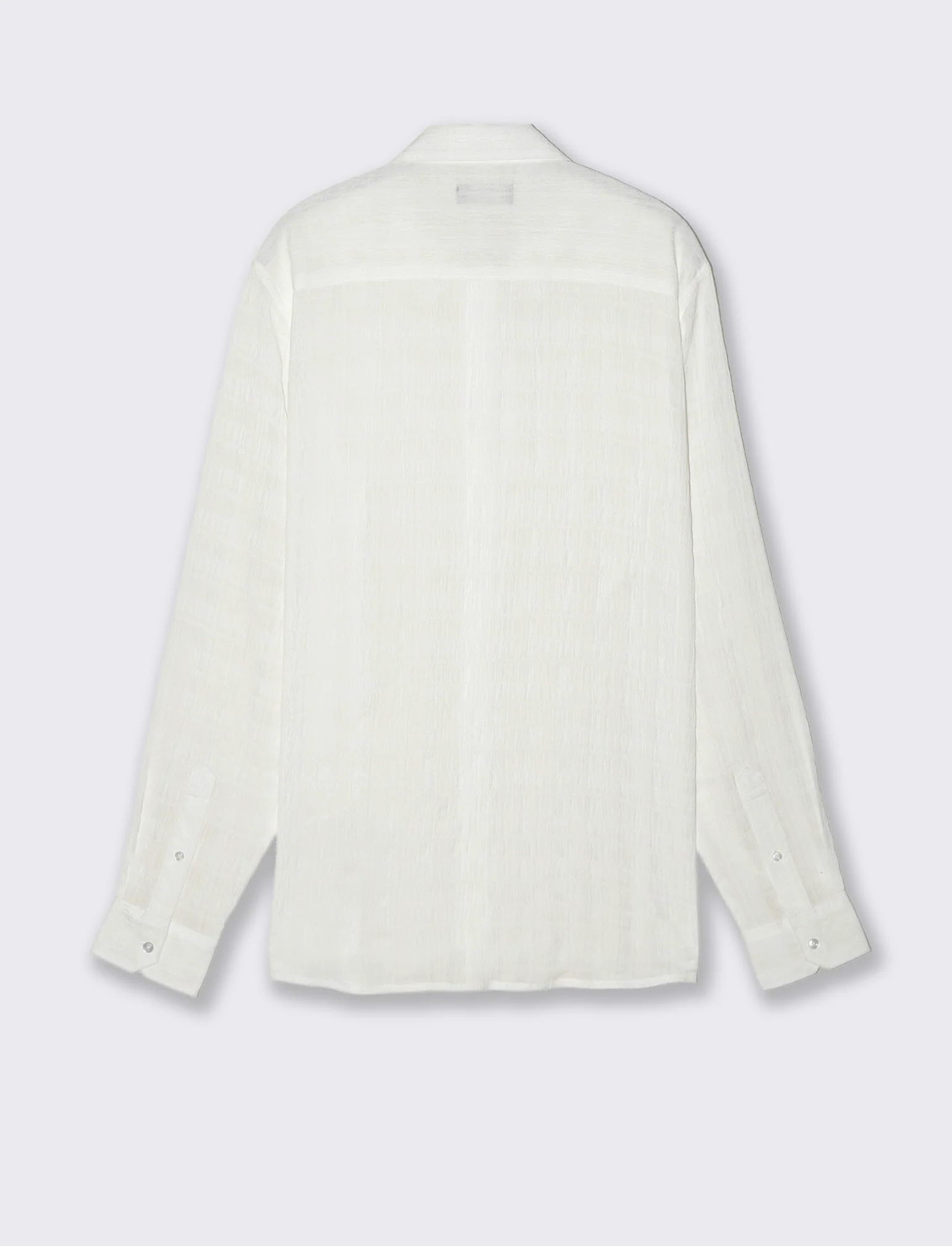 Camicia Goffrata a Quadri Regular Fit - Bianco - Image 2