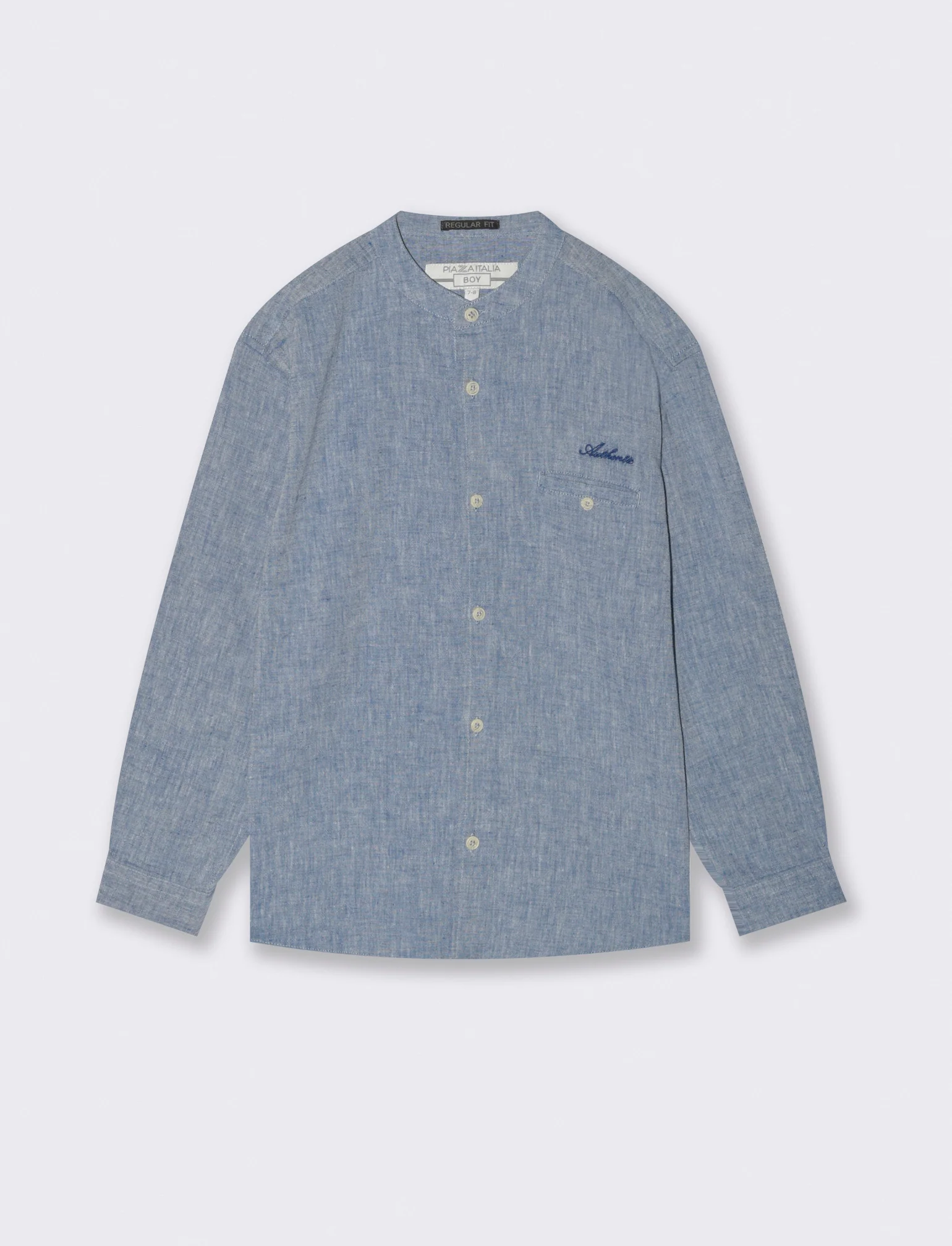 Camicia in chambray da bambino - Blu - Image 4