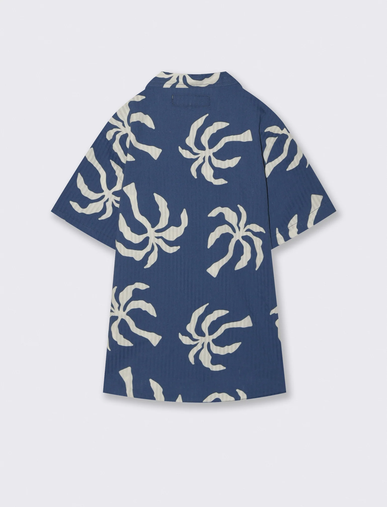 Camicia in cotone a mezza manica stampata - Blu - Image 2