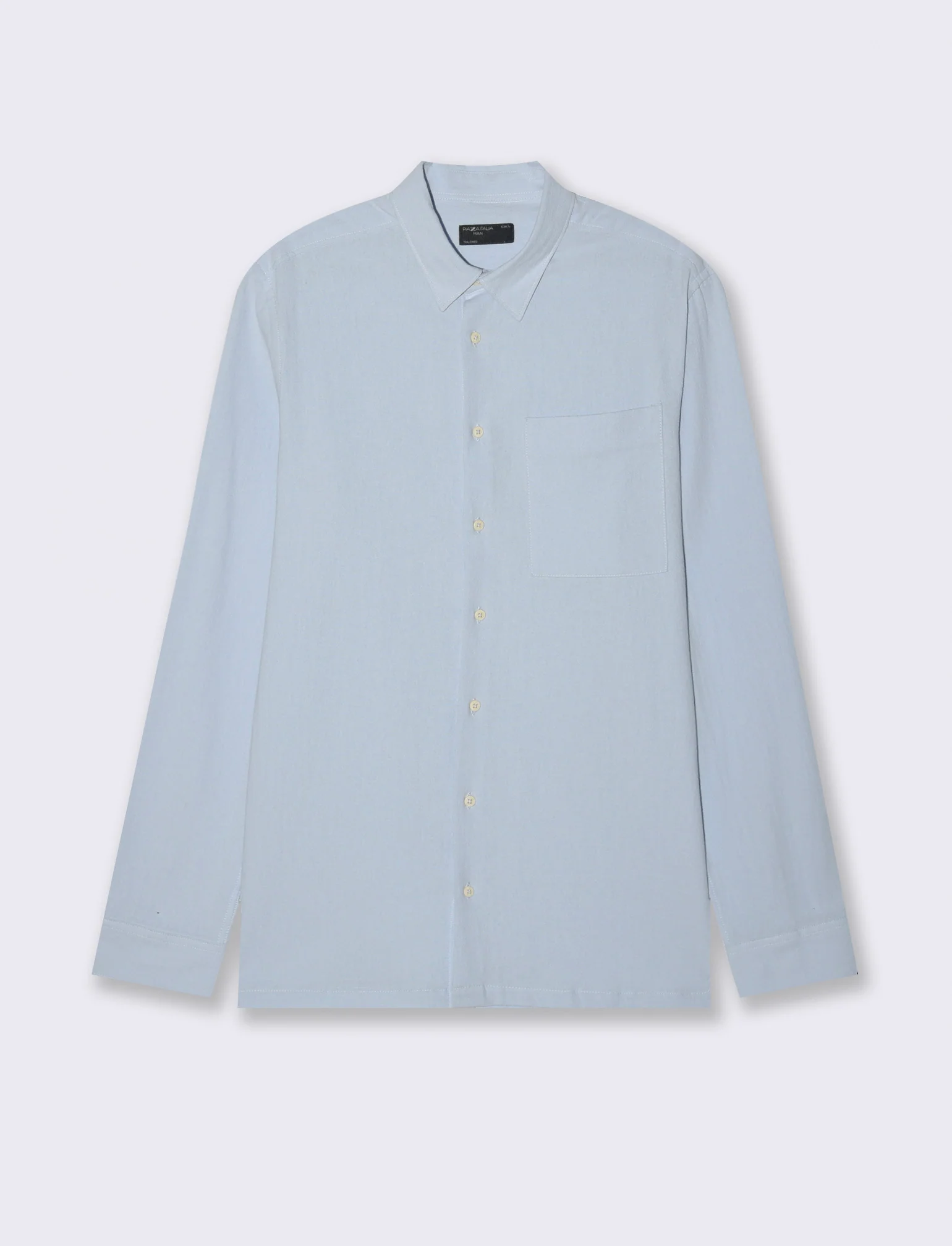 Camicia in cotone comfort da uomo - Celeste polvere - Image 4
