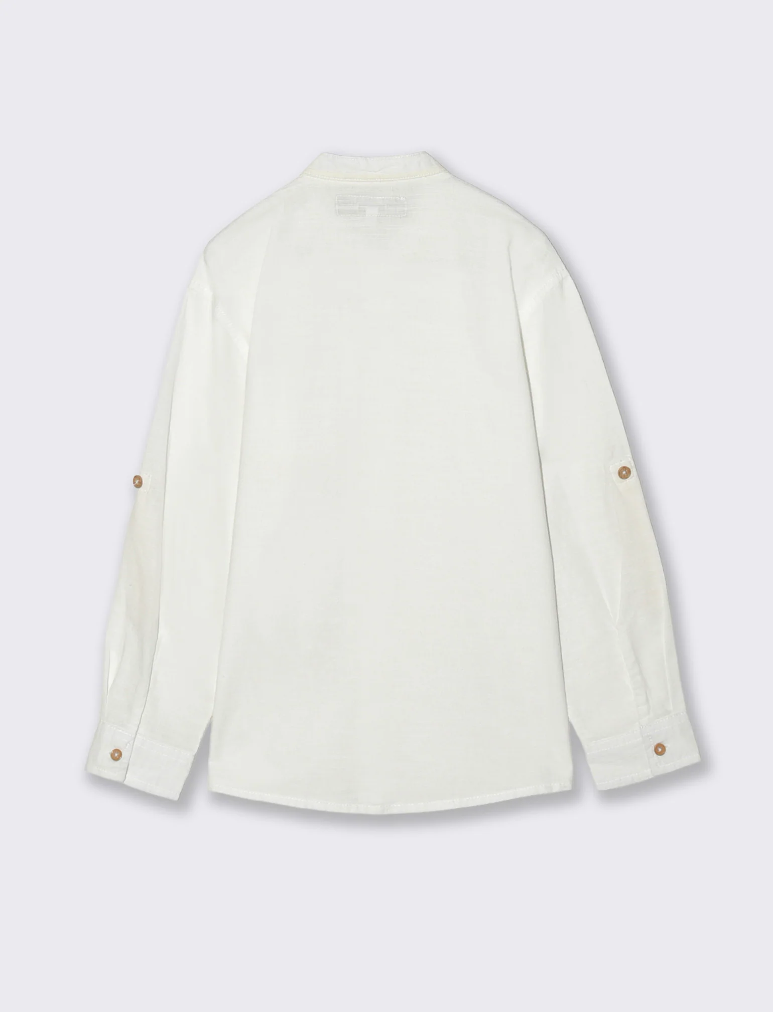 Camicia in cotone fiammato casual chic - Bianco latte - Image 2
