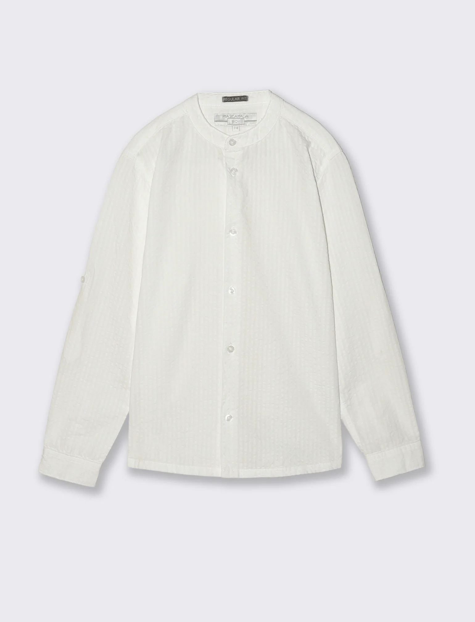 Camicia in cotone goffrato elegante e casual - Bianco