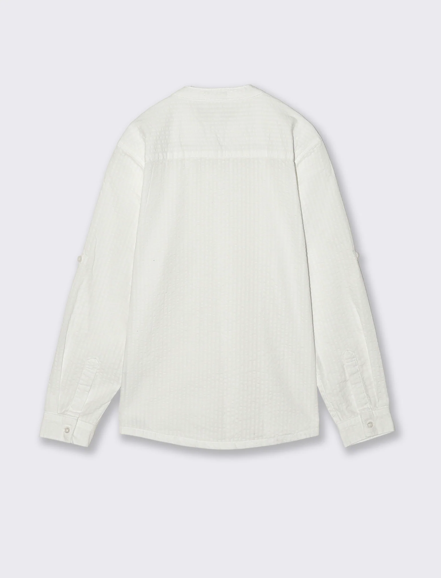 Camicia in cotone goffrato elegante e casual - Bianco - Image 2