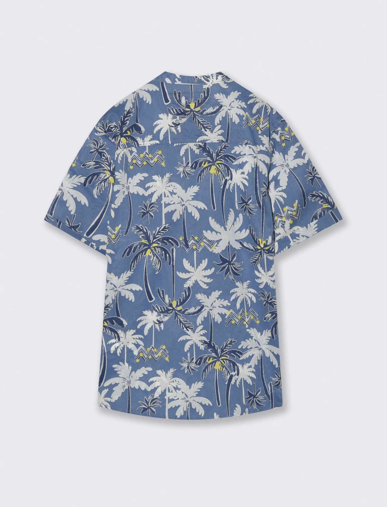 Camicia in cotone leggero fantasia estiva - Blu oceano - Image 2
