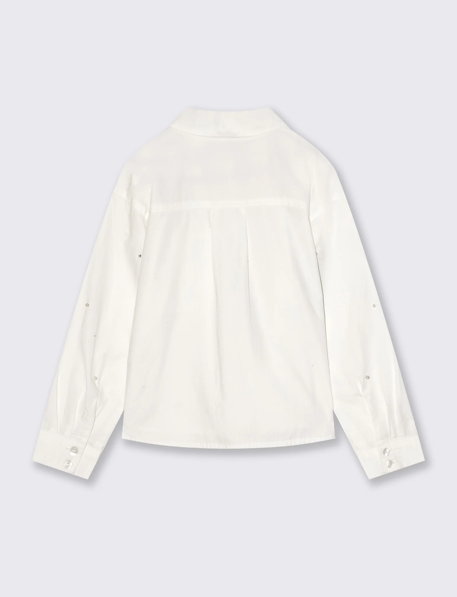 Camicia in cotone manica lunga. - Bianco latte - Image 2