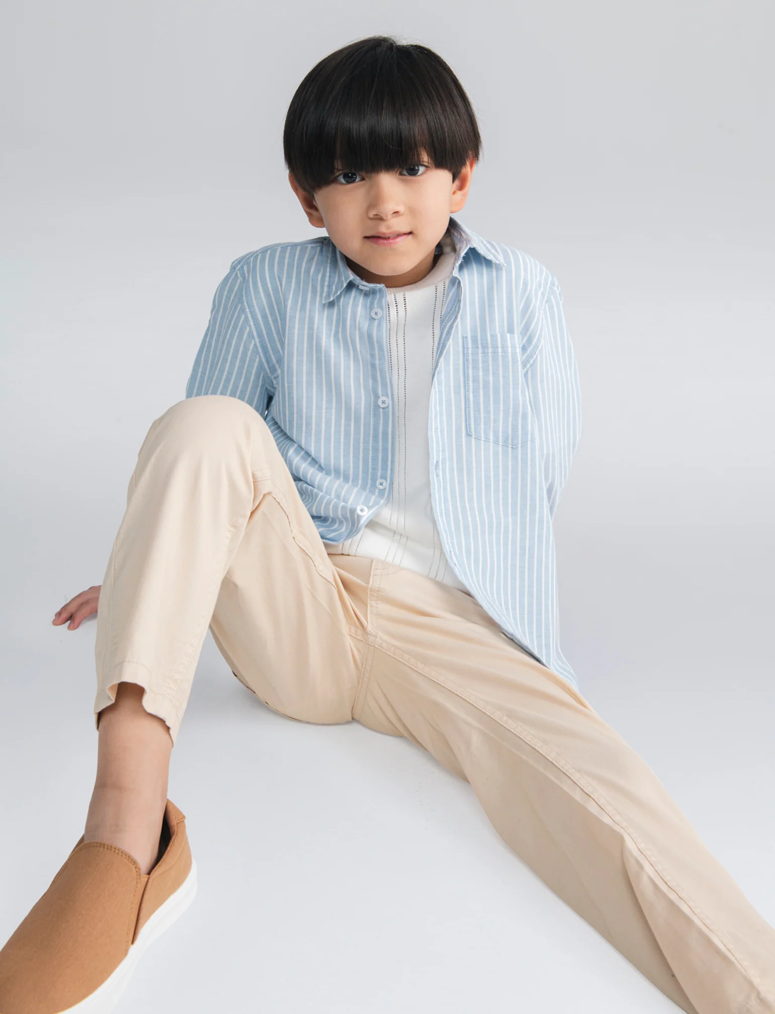 Camicia in cotone rigata con tasca - Righe - Image 4