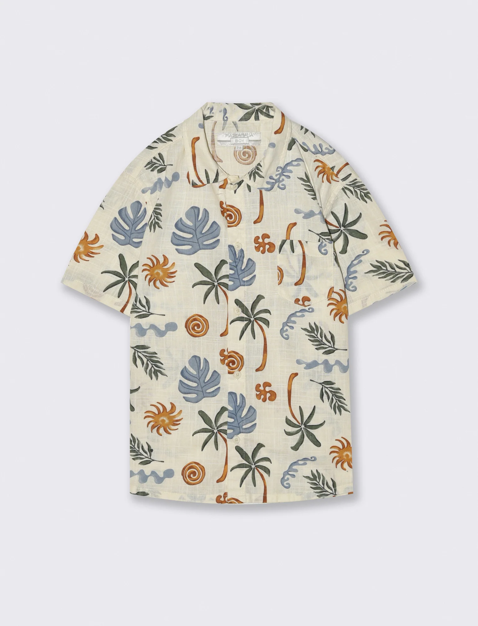 Camicia in cotone stampa fantasia mezza manica - Fantasia - Image 4