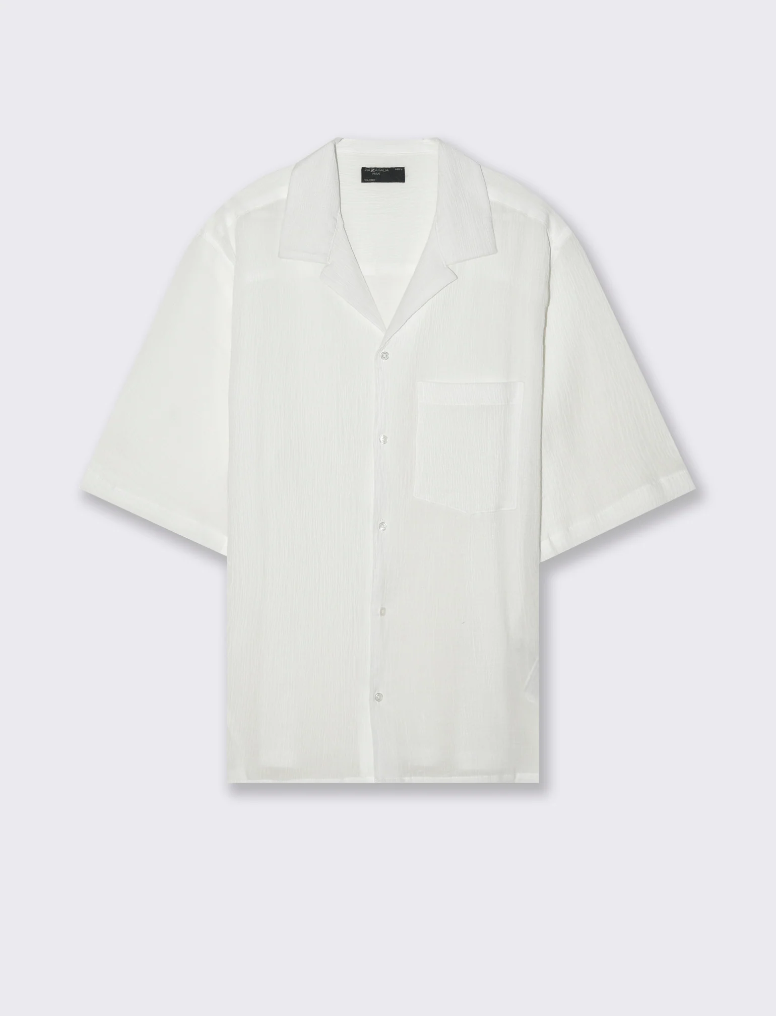 Camicia in cotone strutturato da uomo - Bianco - Image 4