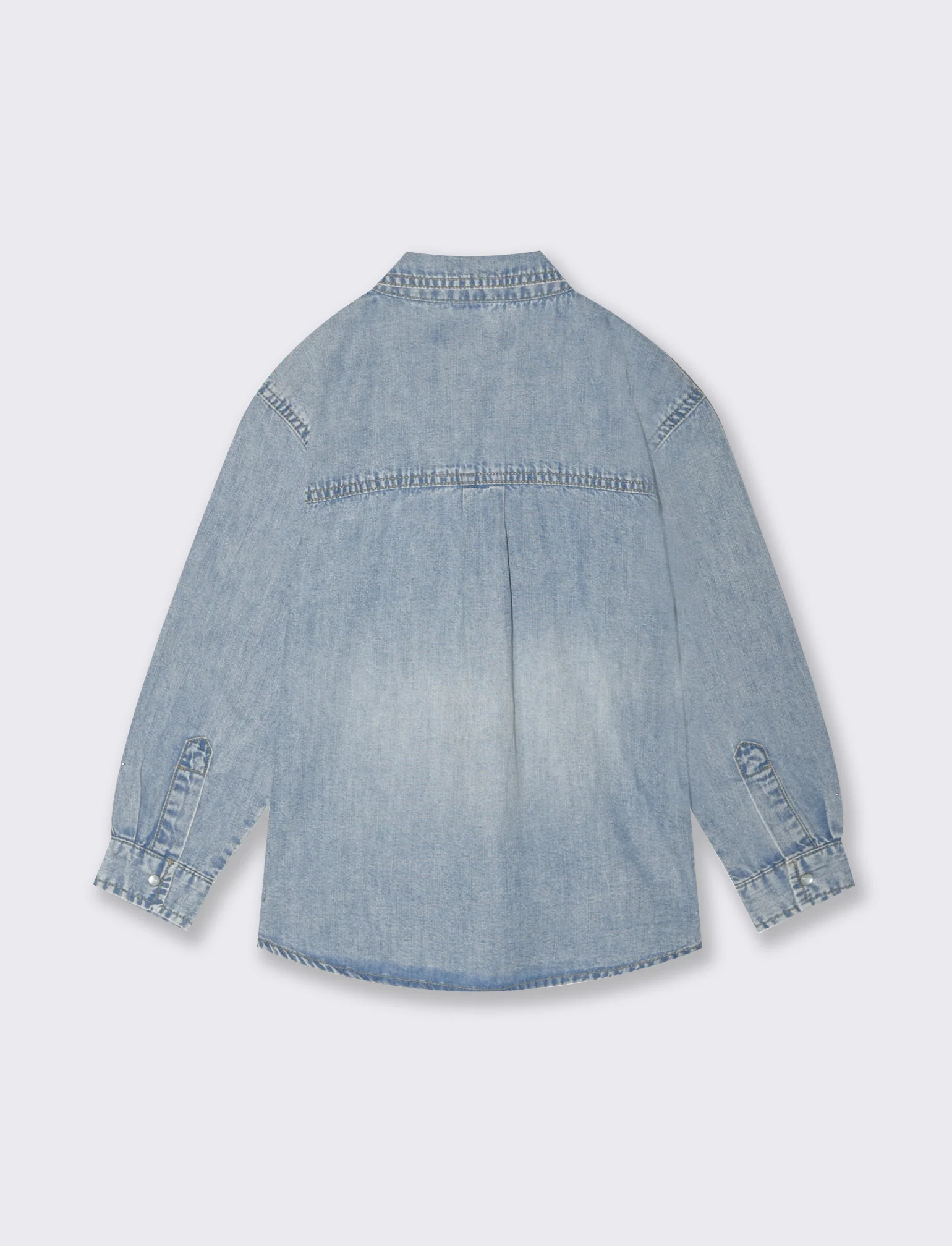 Camicia in denim con ricamo da bambina - Denim - Image 5