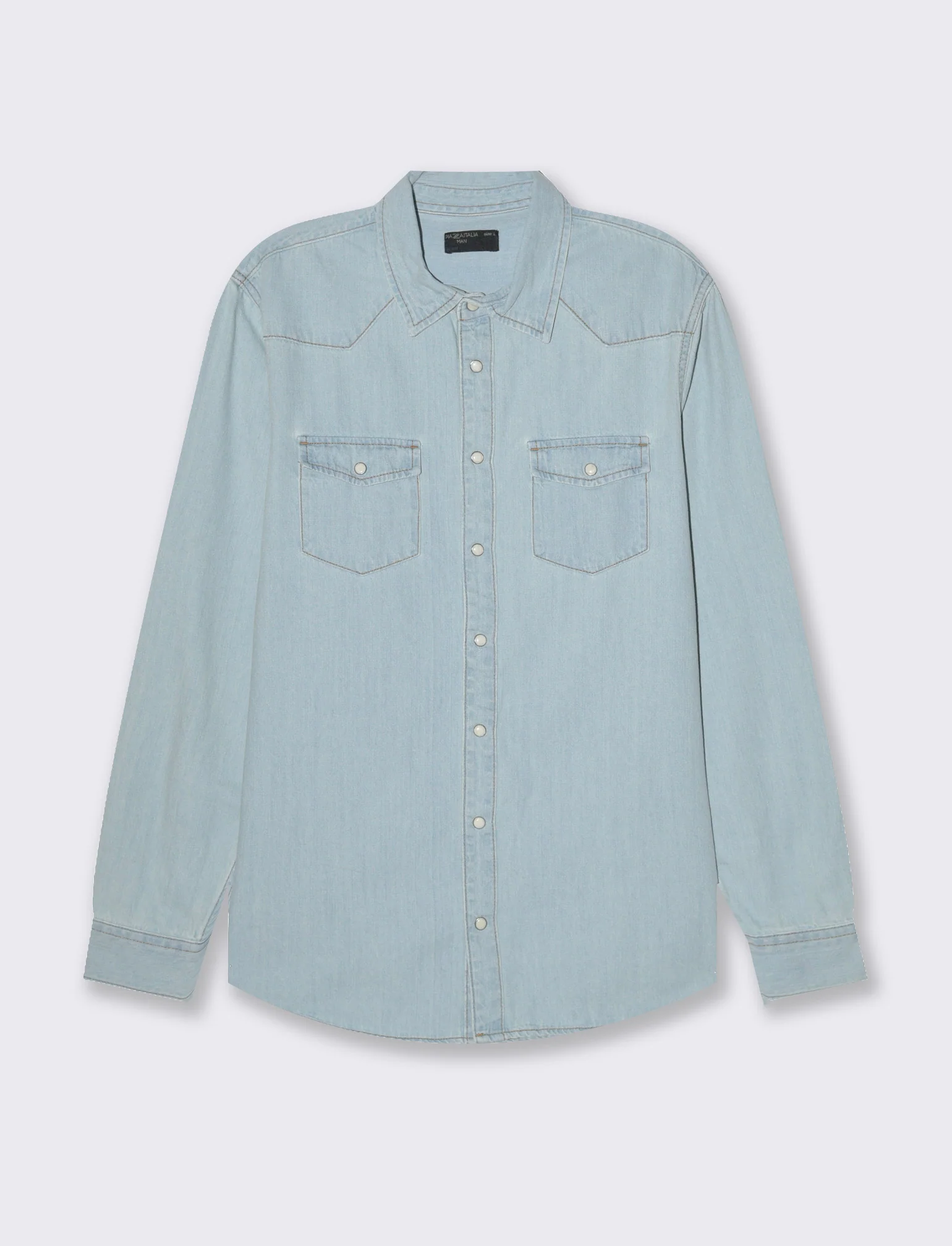 Camicia in denim con tasche da uomo - Denim chiaro