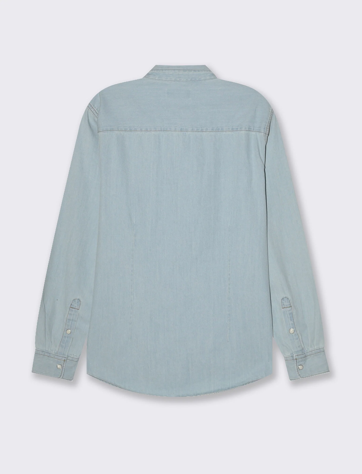 Camicia in denim con tasche da uomo - Denim chiaro - Image 2