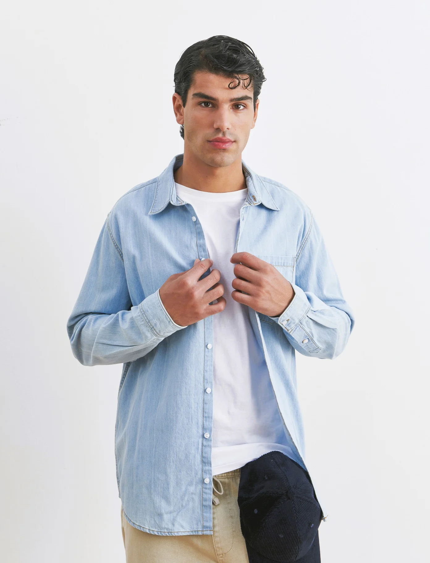 CAMICIA IN DENIM - Denim chiaro - Image 4